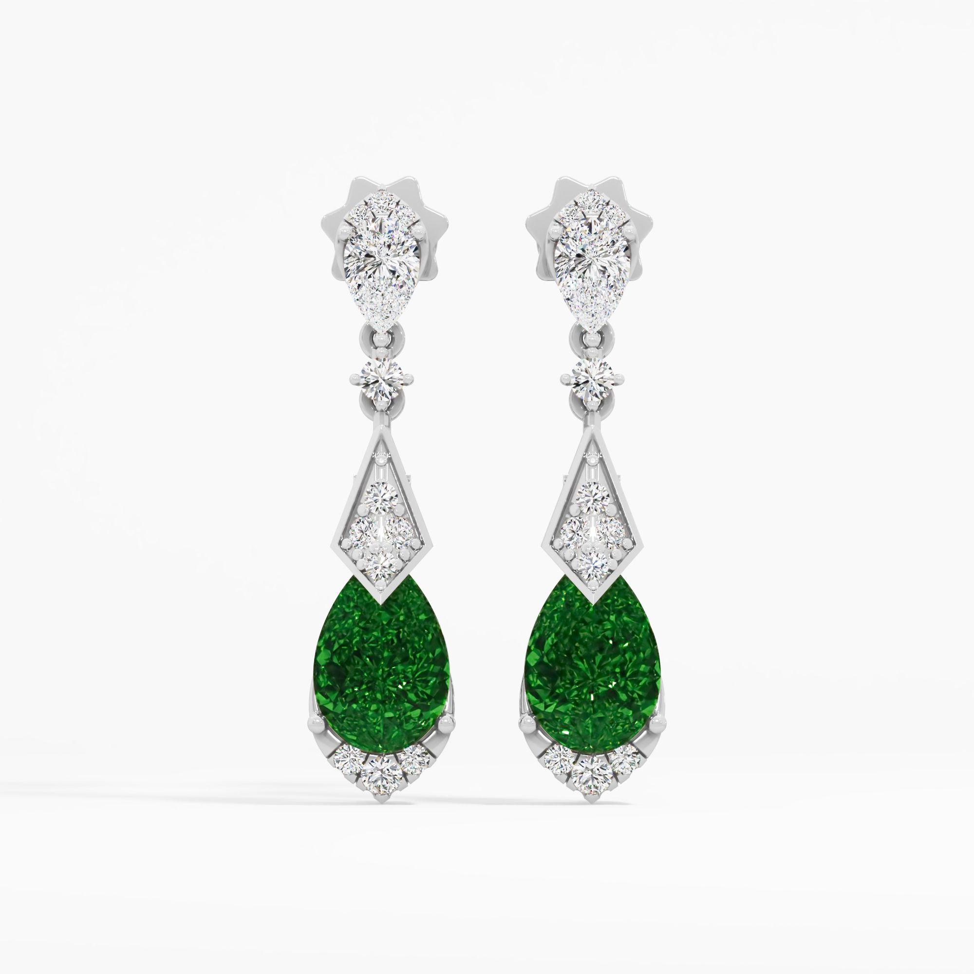 Emerald Prism Drop Earrings