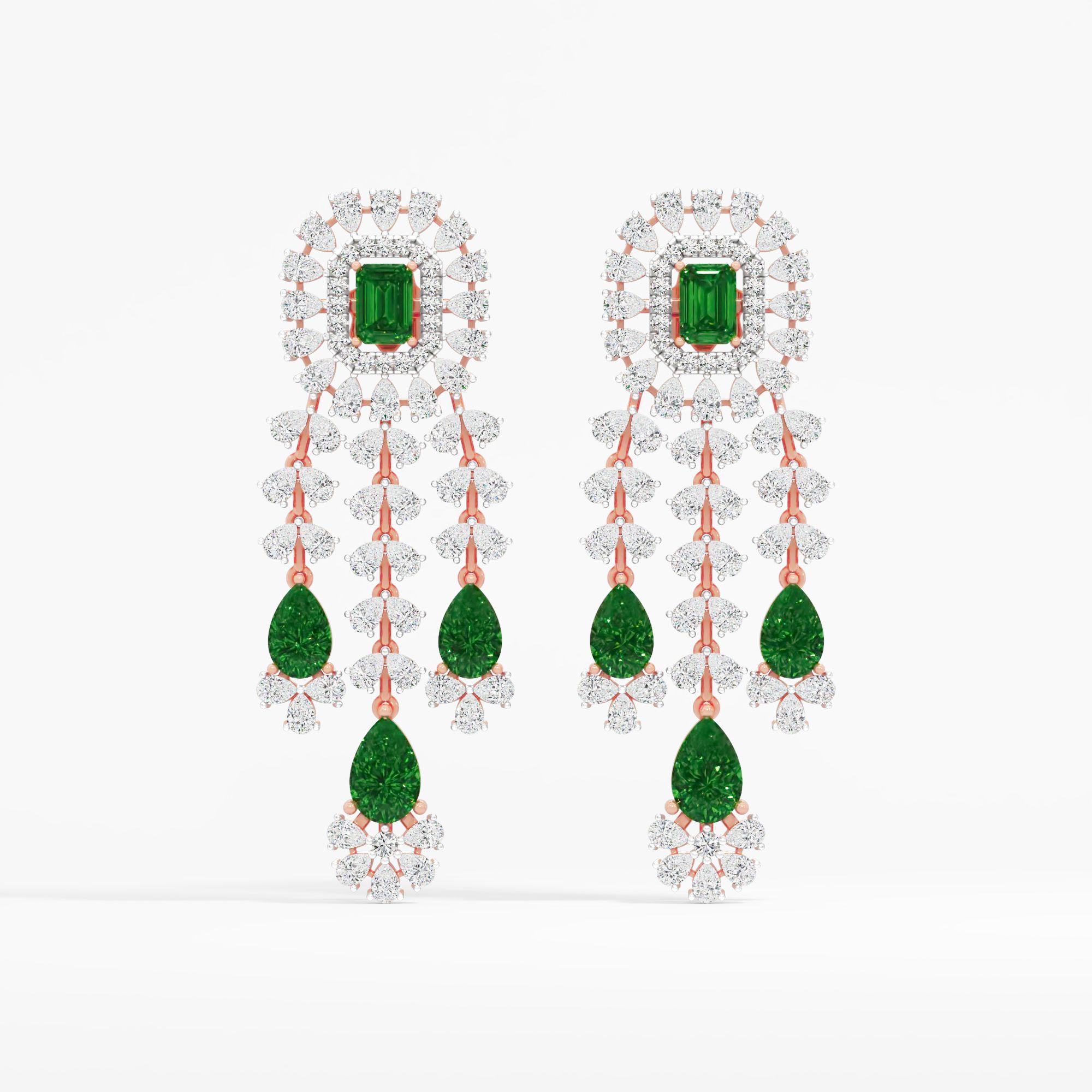 Viridian Fountain Emerald Earrings