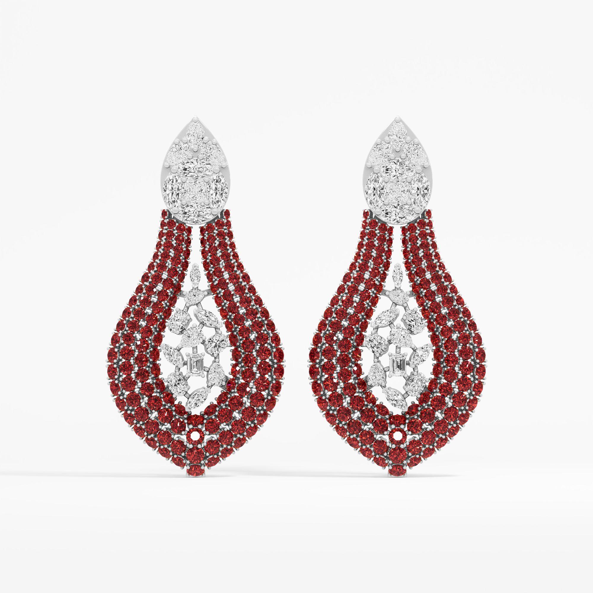 Carmine Teardrop Dangle Earrings
