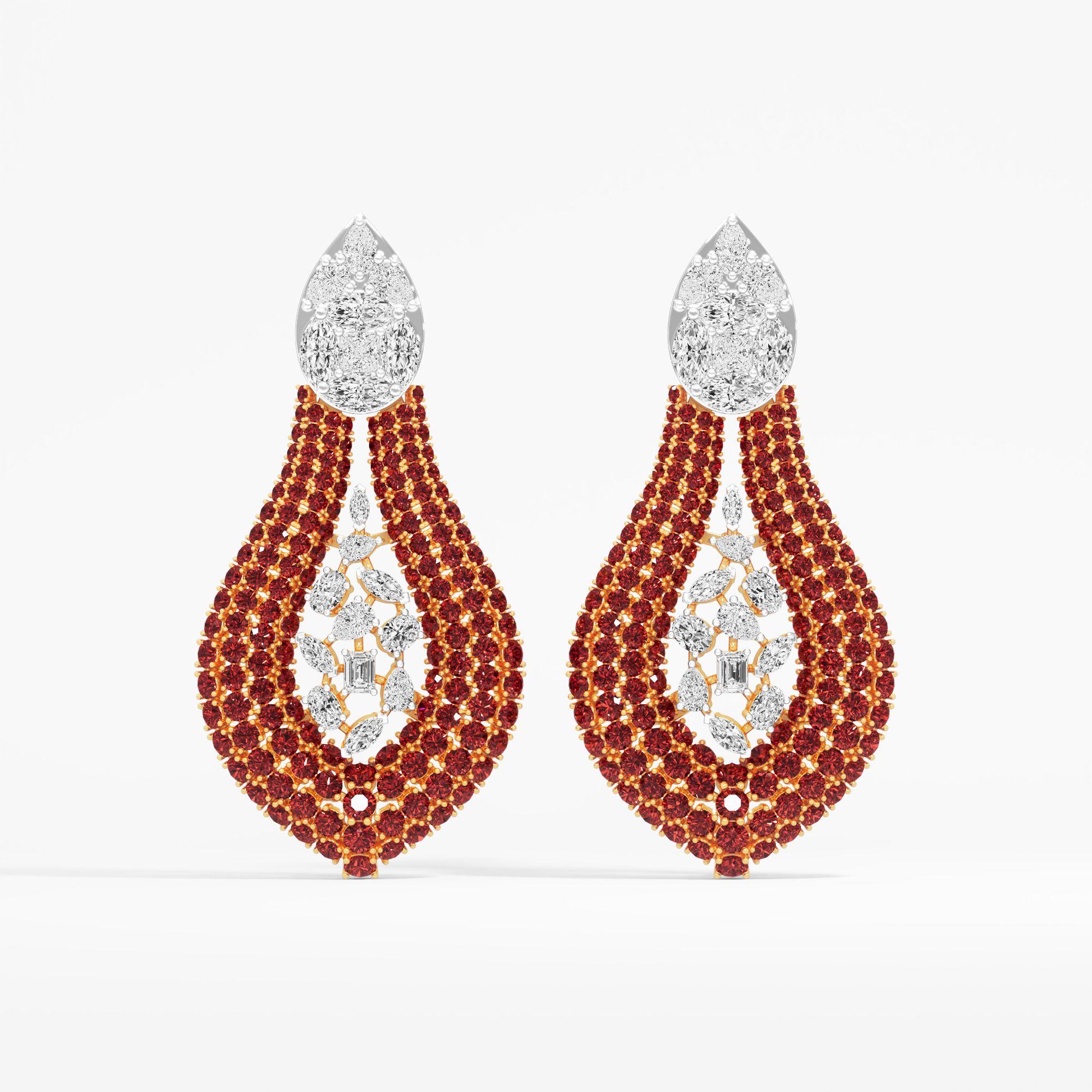 Carmine Teardrop Dangle Earrings