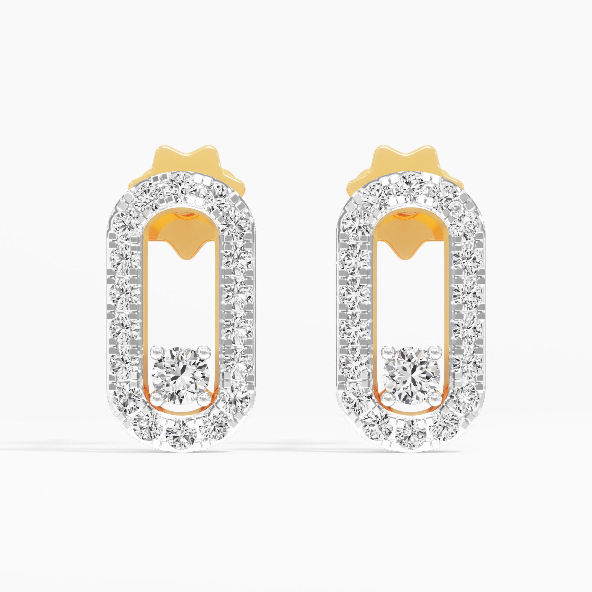Radiant Link Stud Earrings