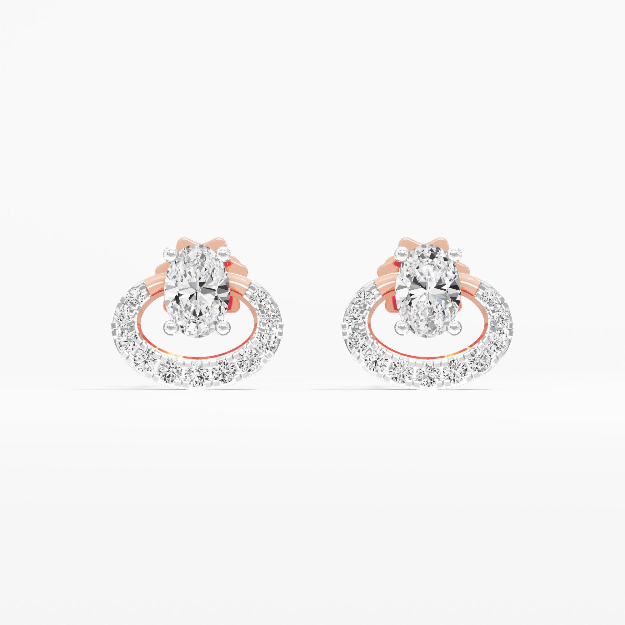 Majestic Oval Stud Earrings
