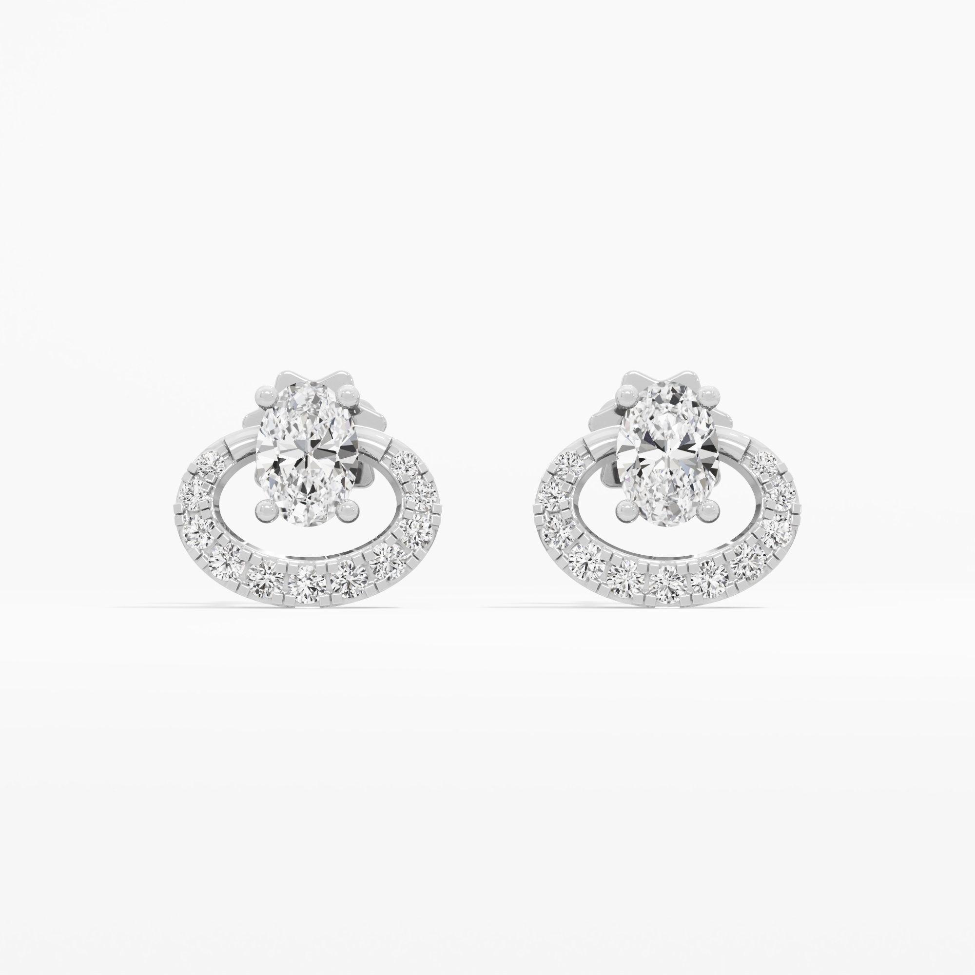 Majestic Oval Stud Earrings