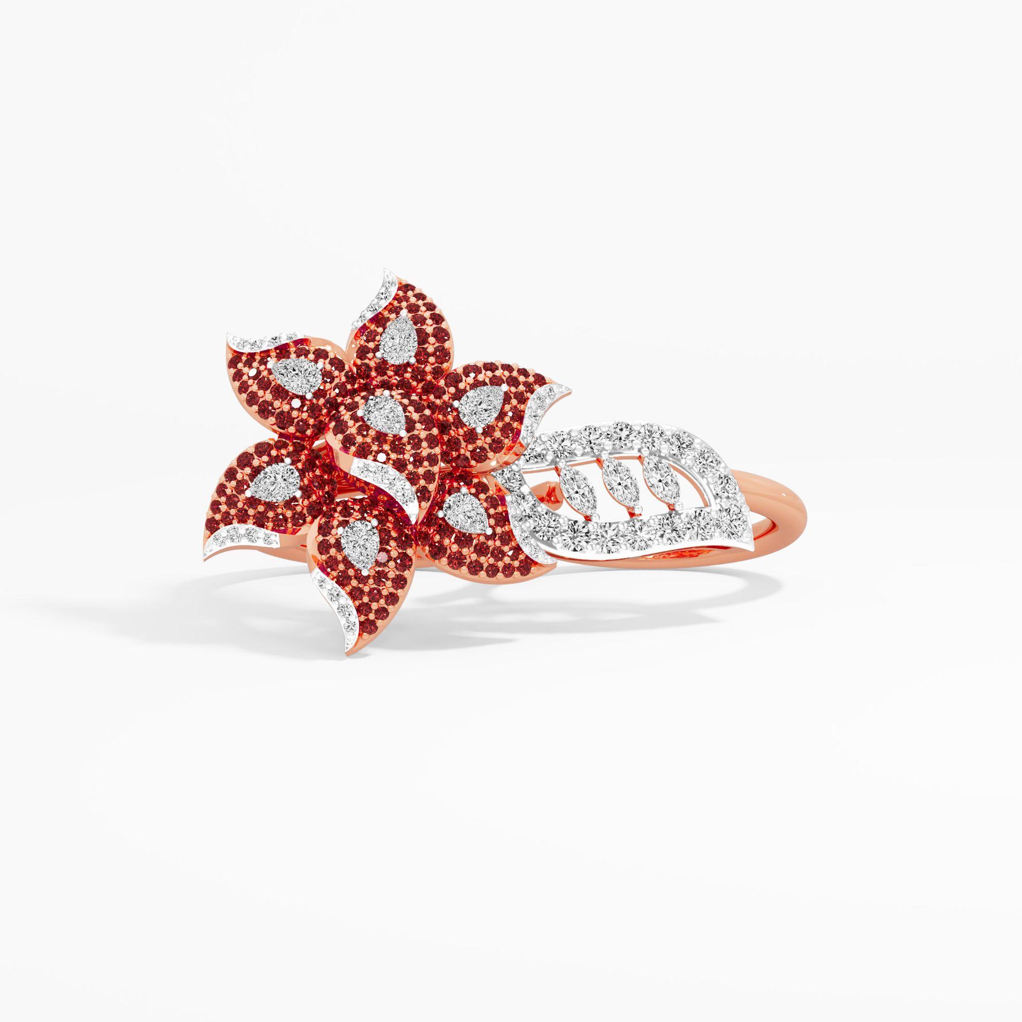 Scarlet Bloom Two Finger Ring