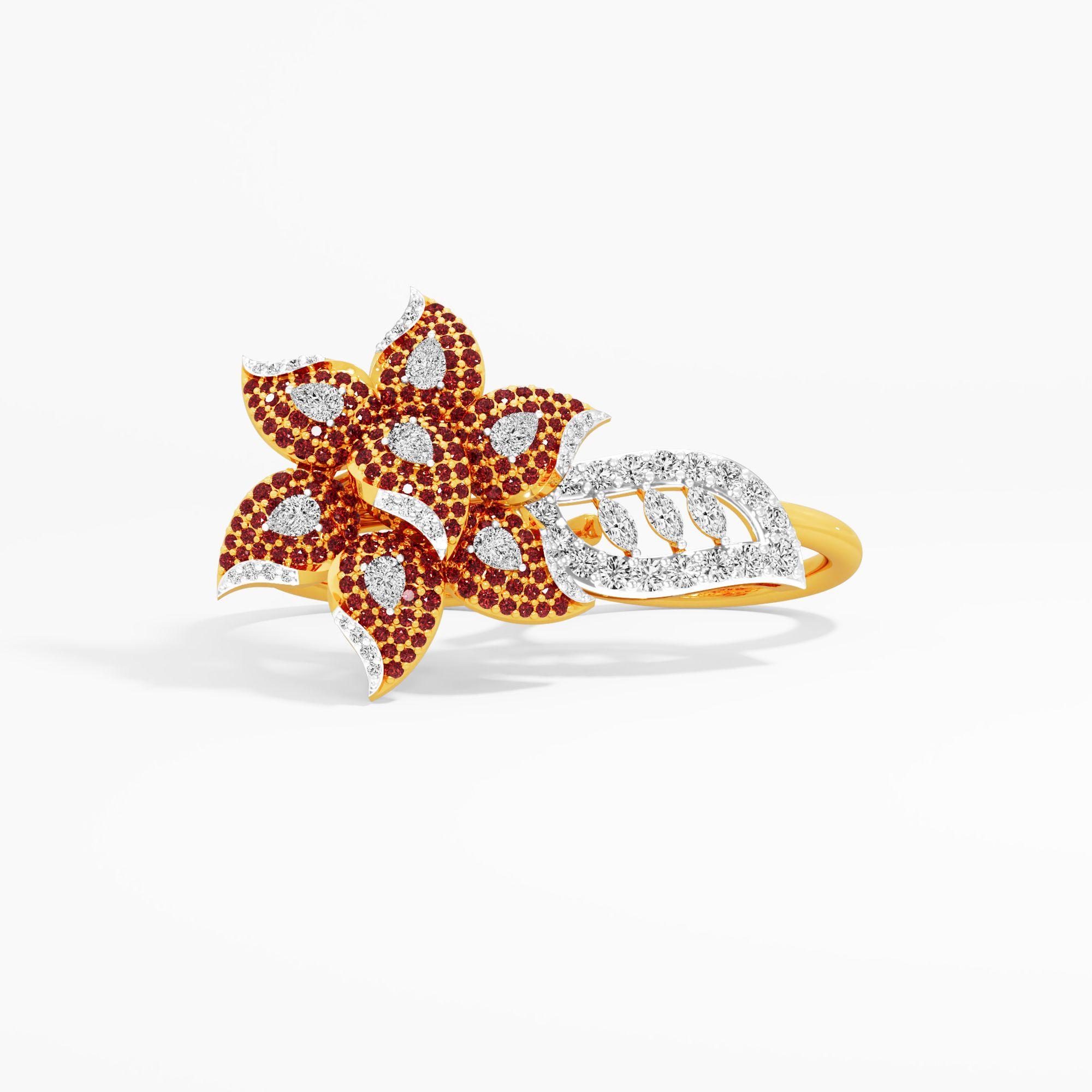 Scarlet Bloom Two Finger Ring