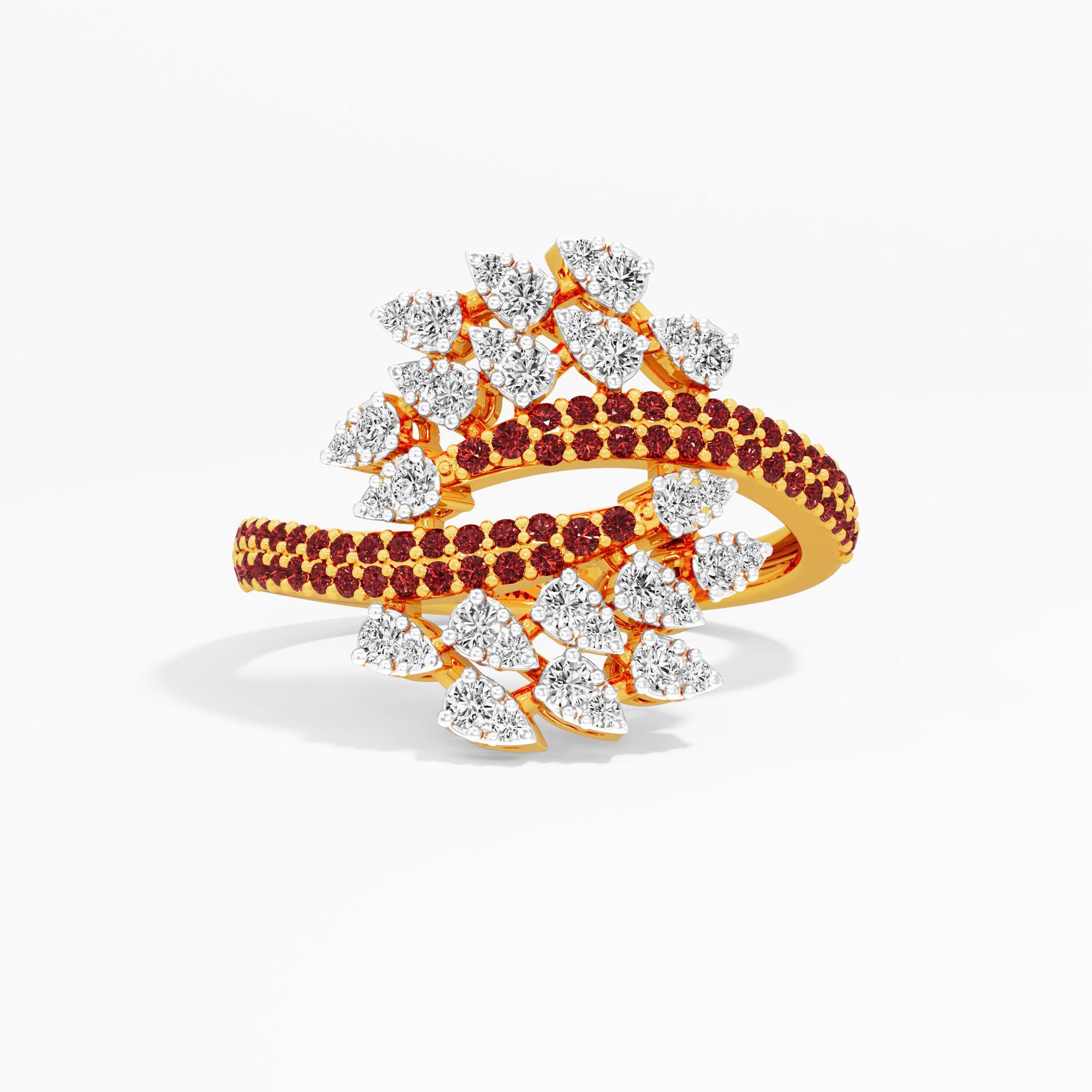 Crimson Crossover Bypass Ring