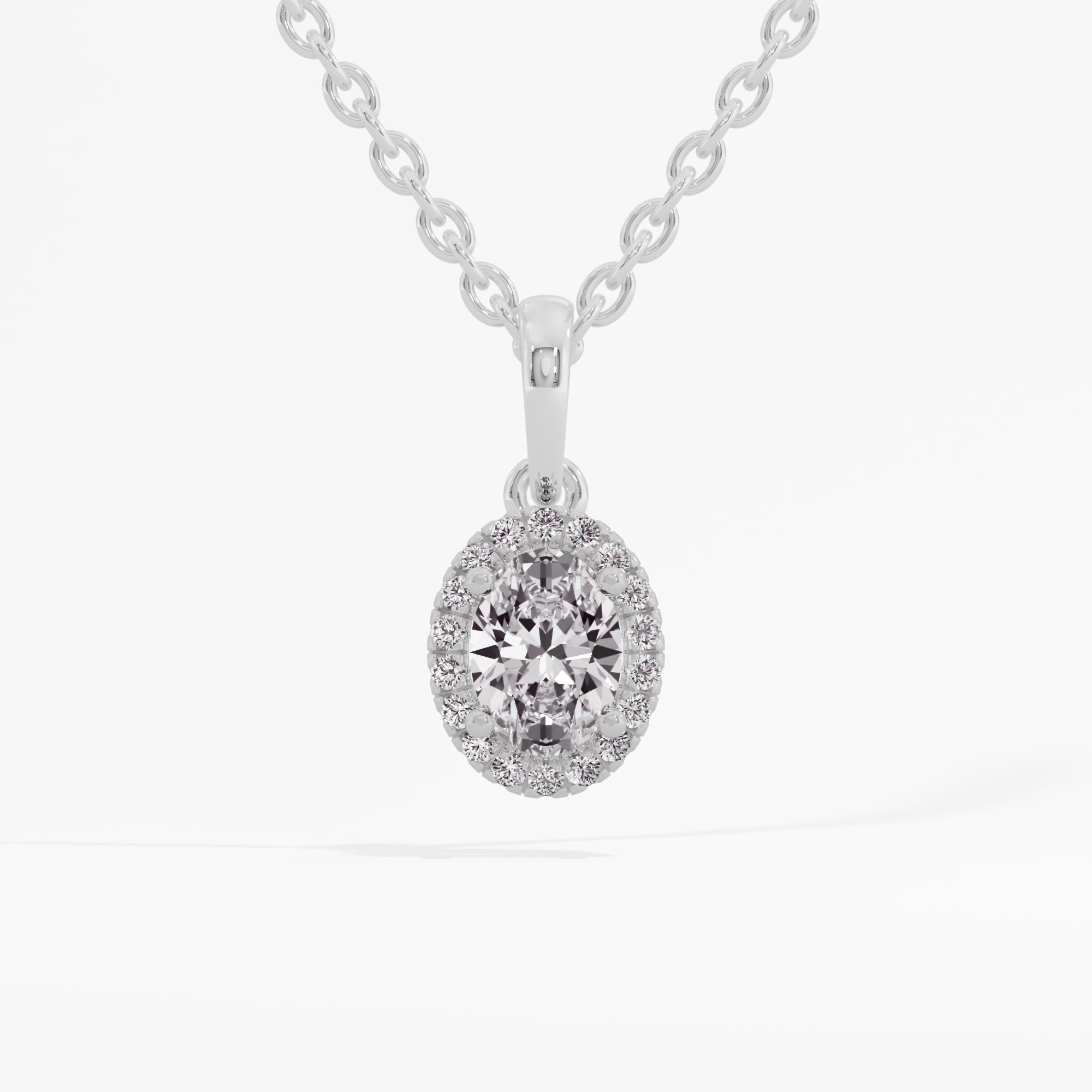 Lustrous Ovalessence Halo Pendant