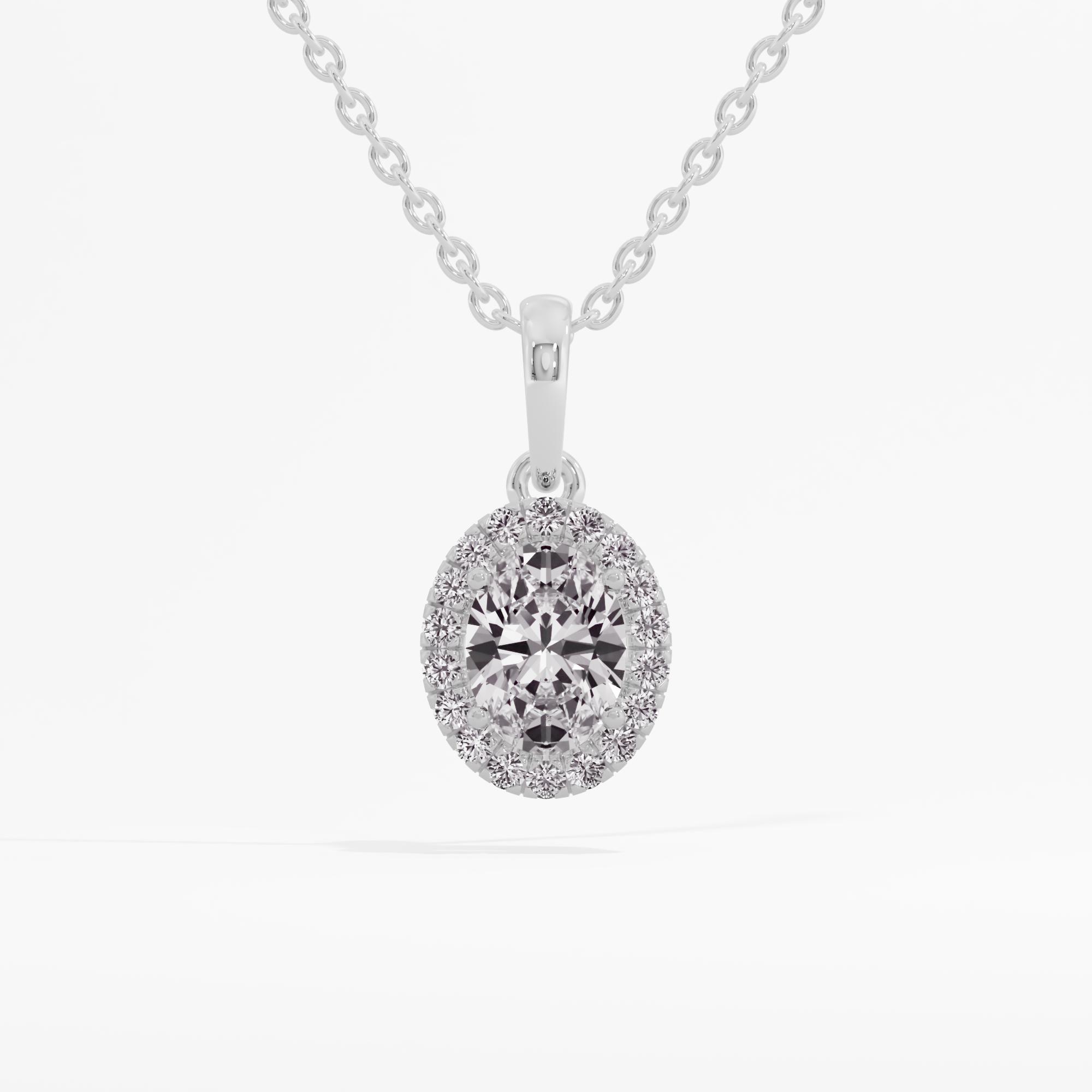 Lustrous Ovalessence Halo Pendant