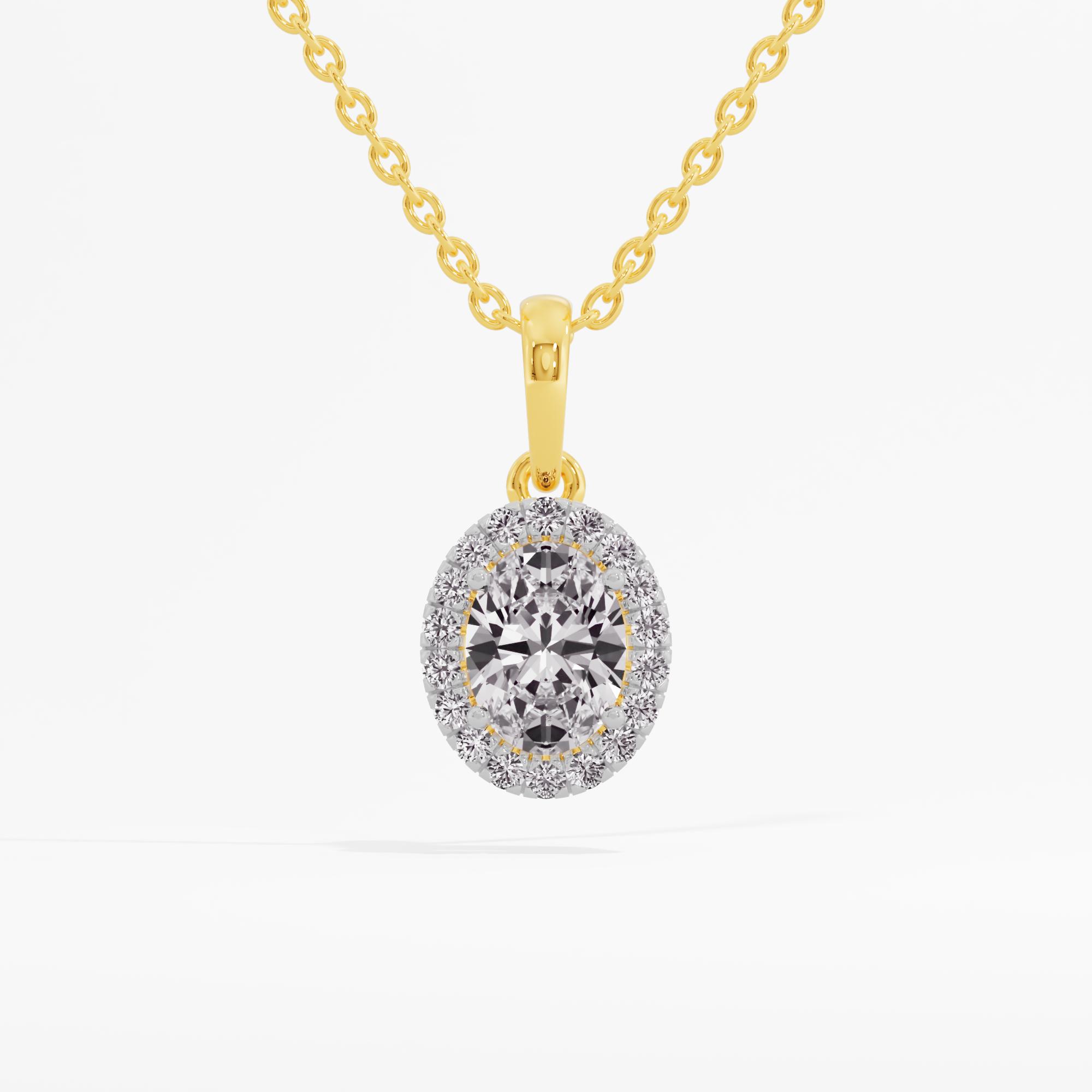 Lustrous Ovalessence Halo Pendant