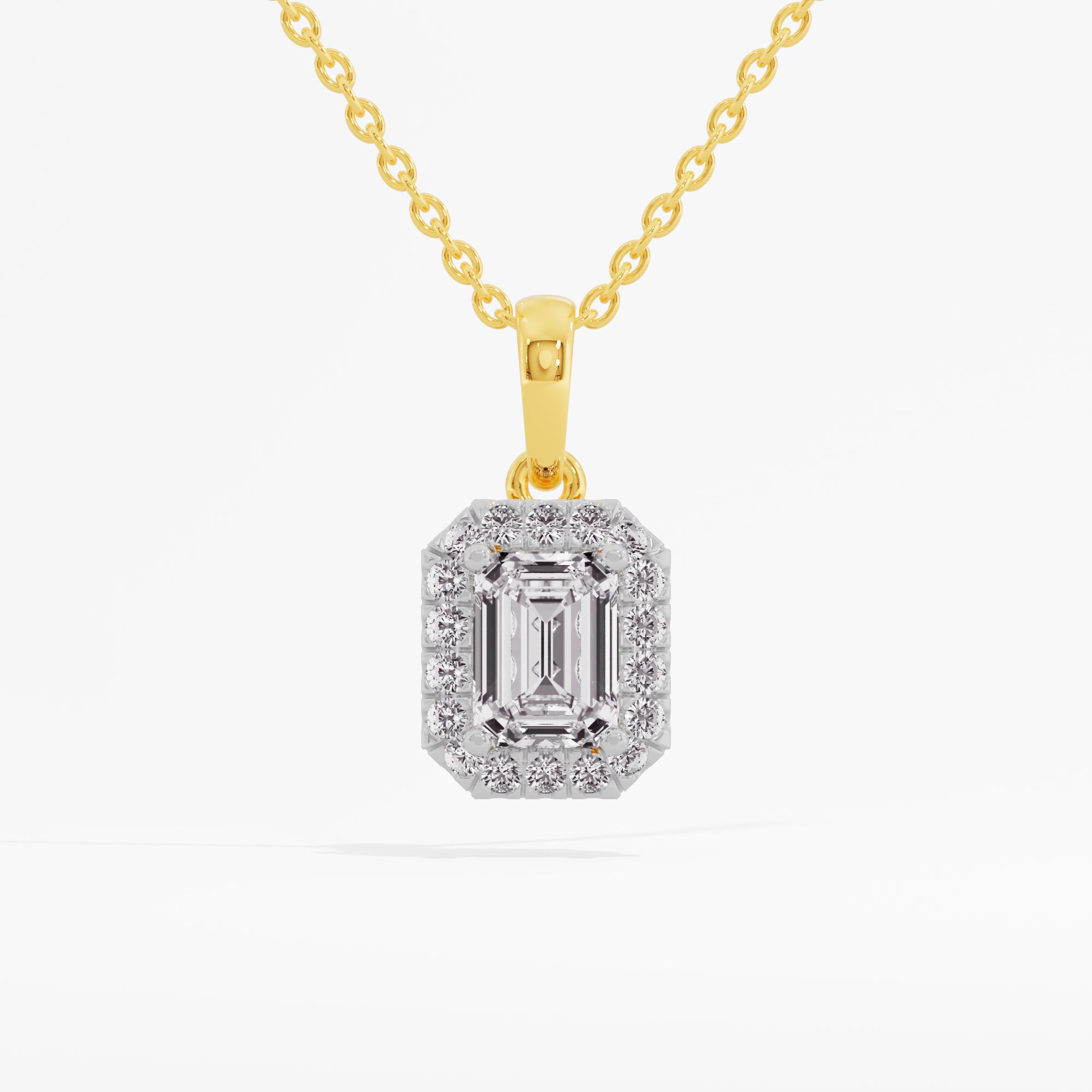 Wondrous Emerald Halo Pendant