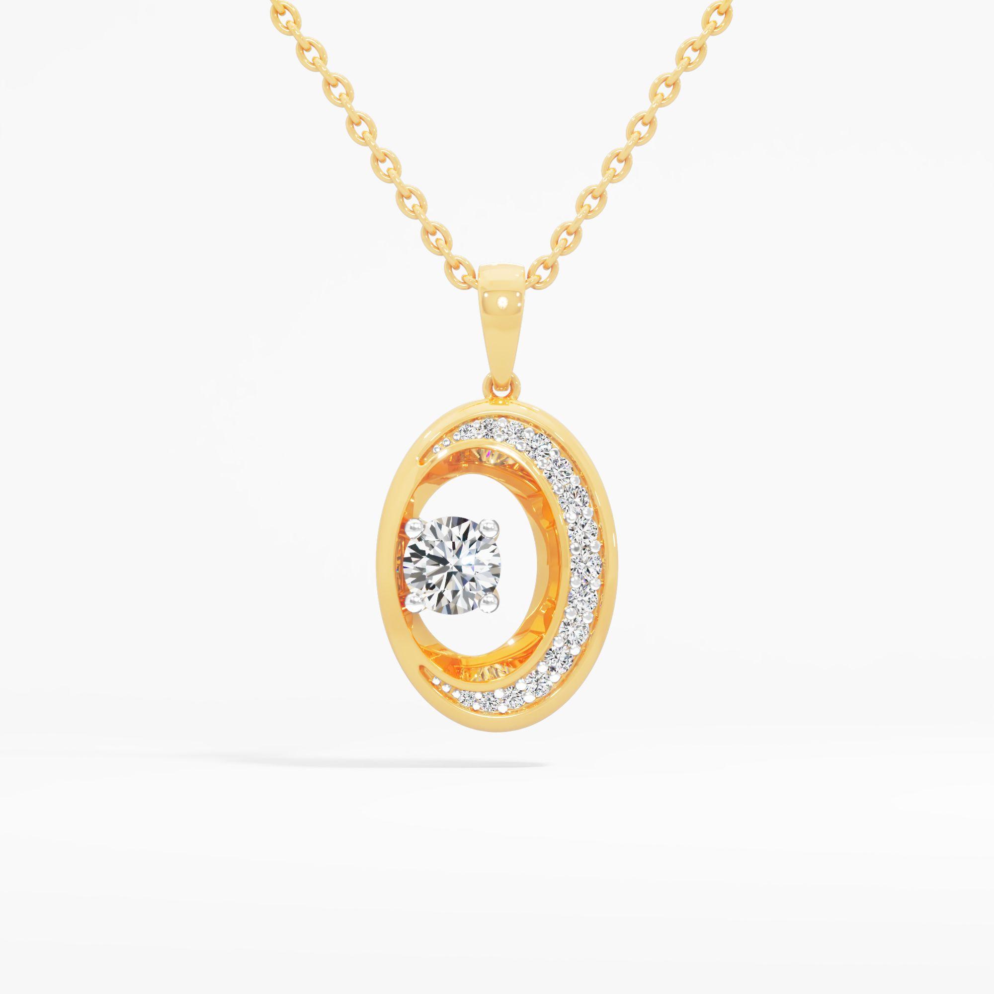 Crescent Solitaire Orbit Pendant