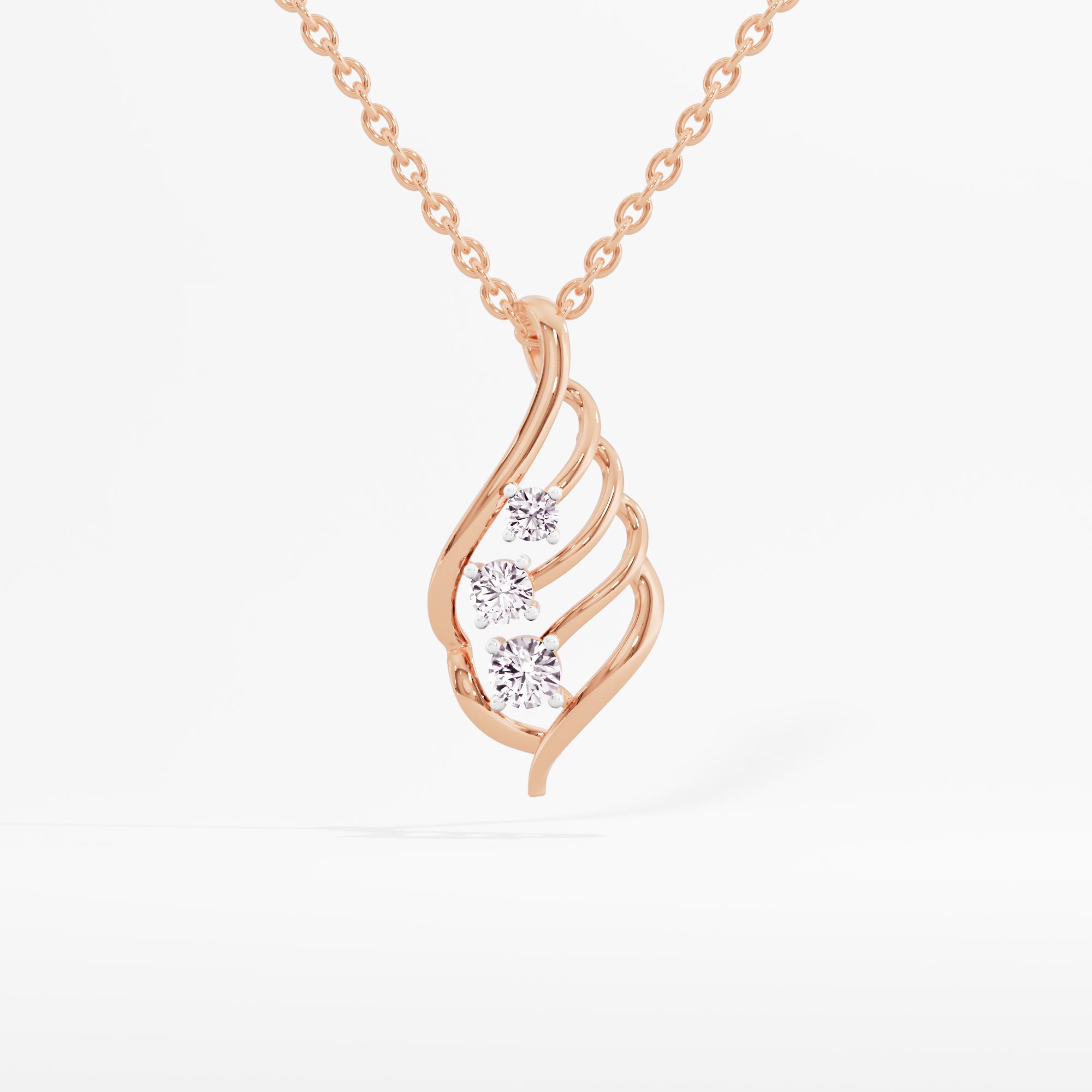 Glimmering Wings 3 Stone Pendant