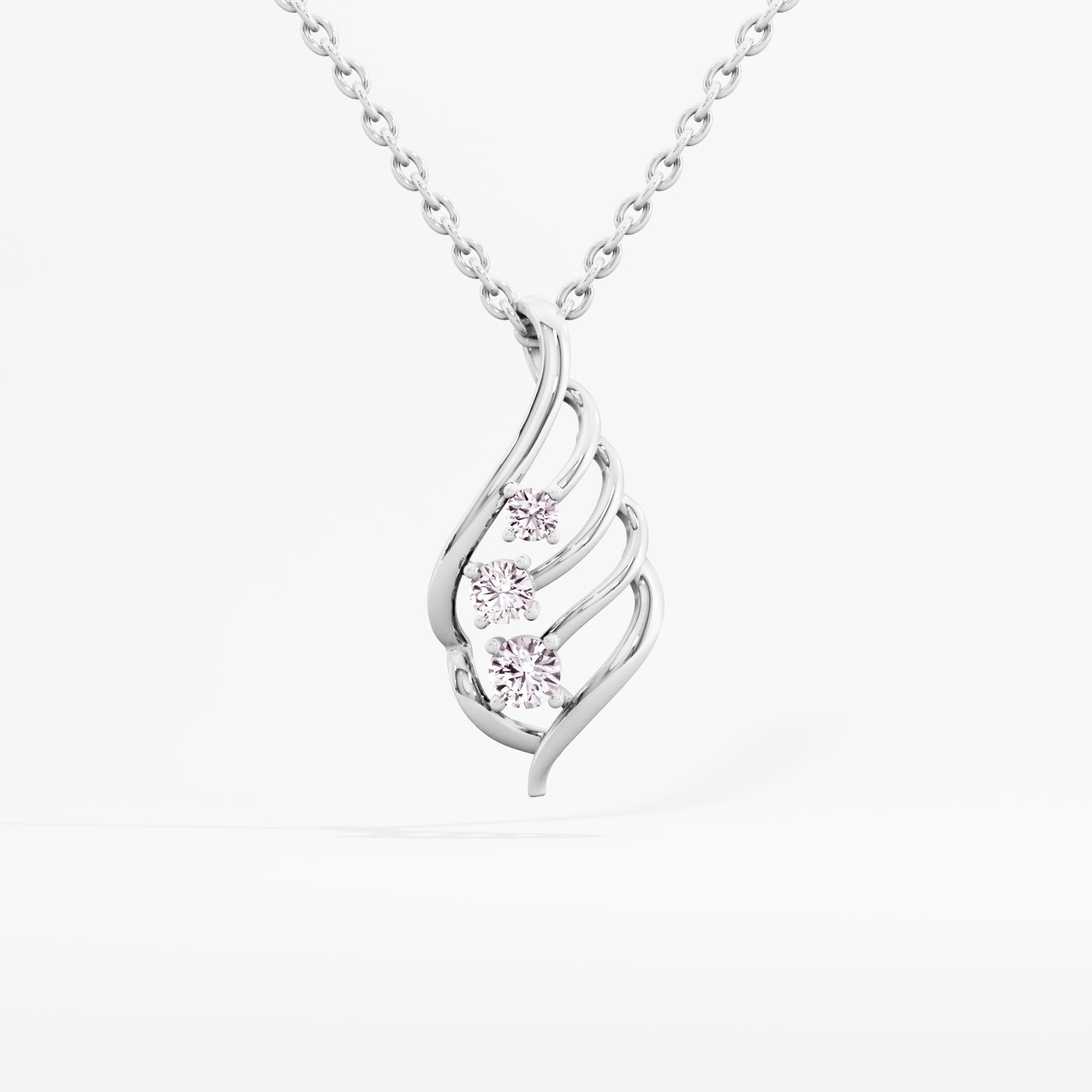Glimmering Wings 3 Stone Pendant