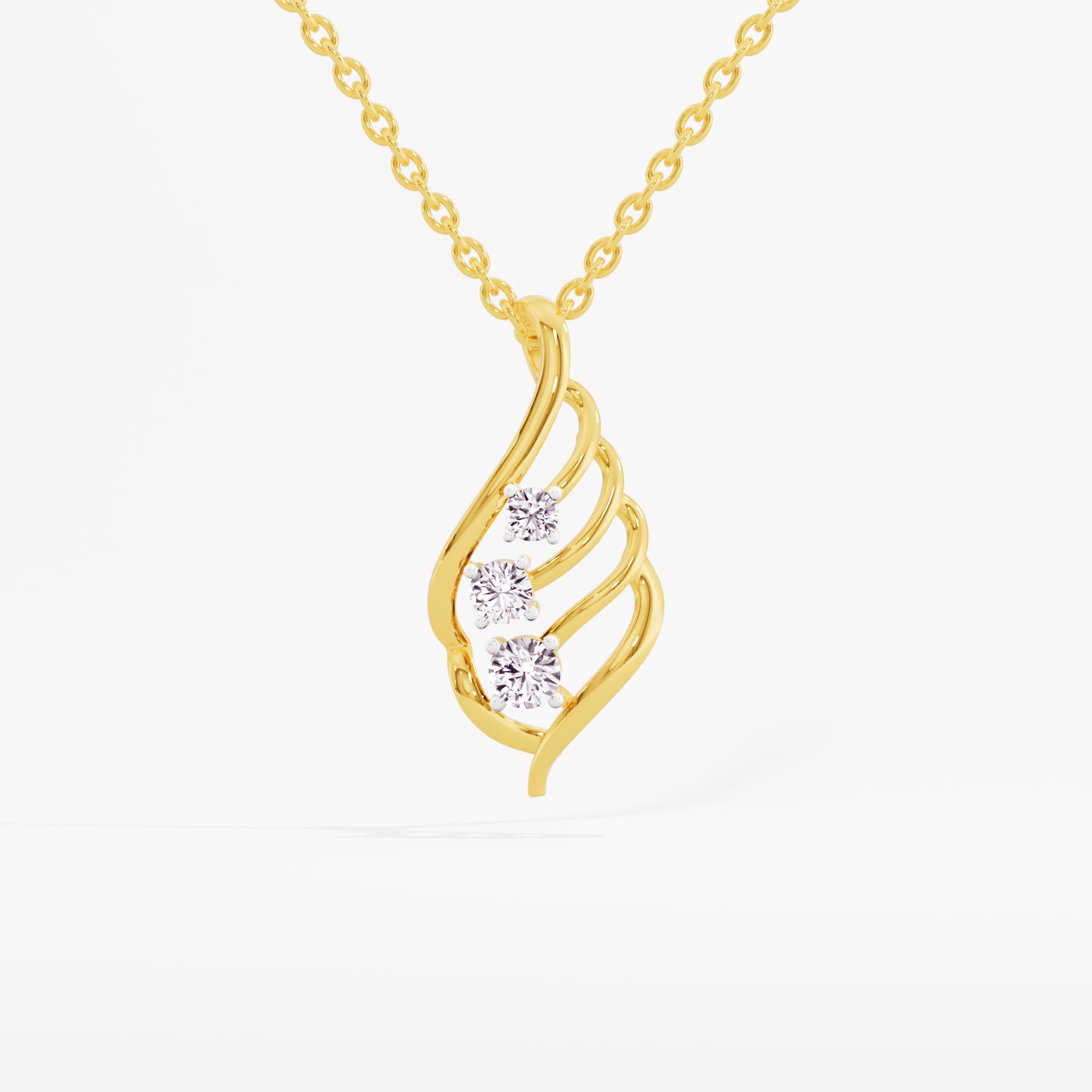 Glimmering Wings 3 Stone Pendant