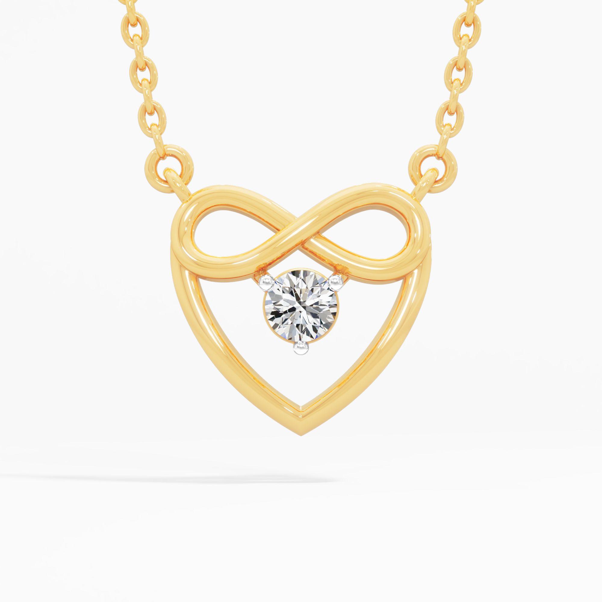Infinity Heart Solitaire Pendant
