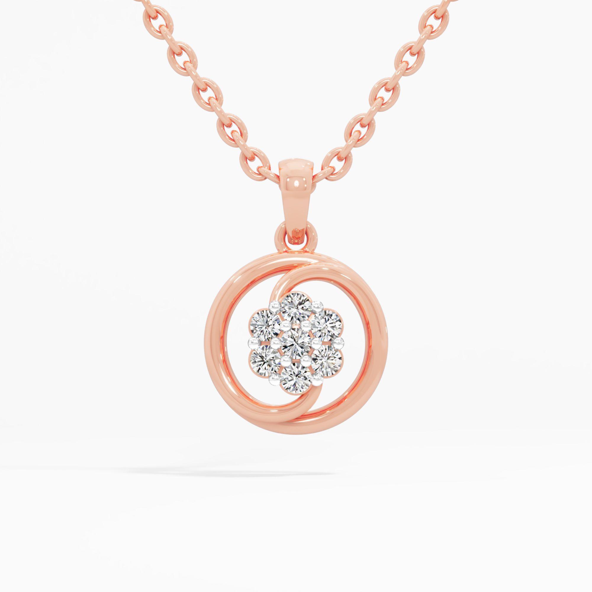 Swirling Floral Diamond Pendant