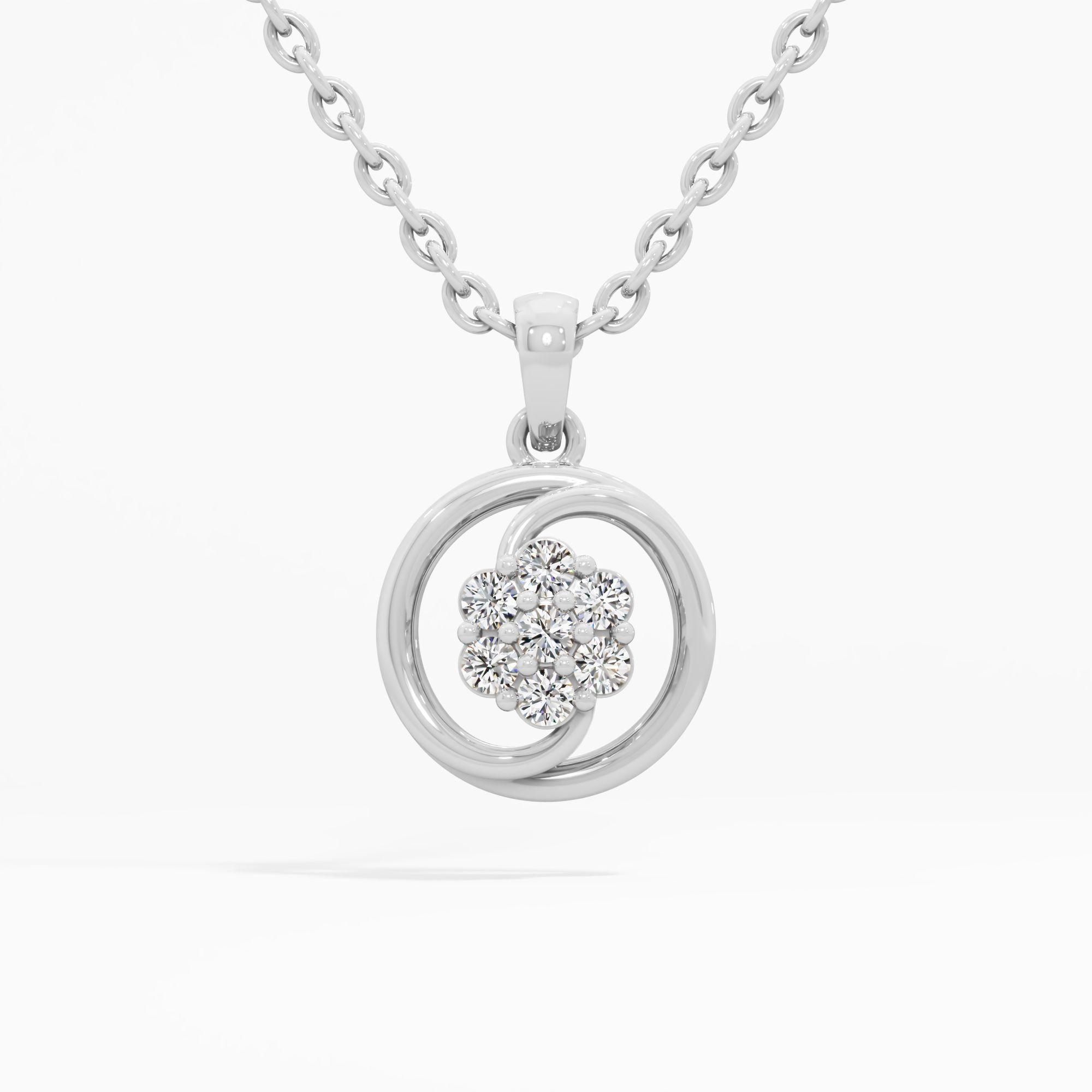 Swirling Floral Diamond Pendant