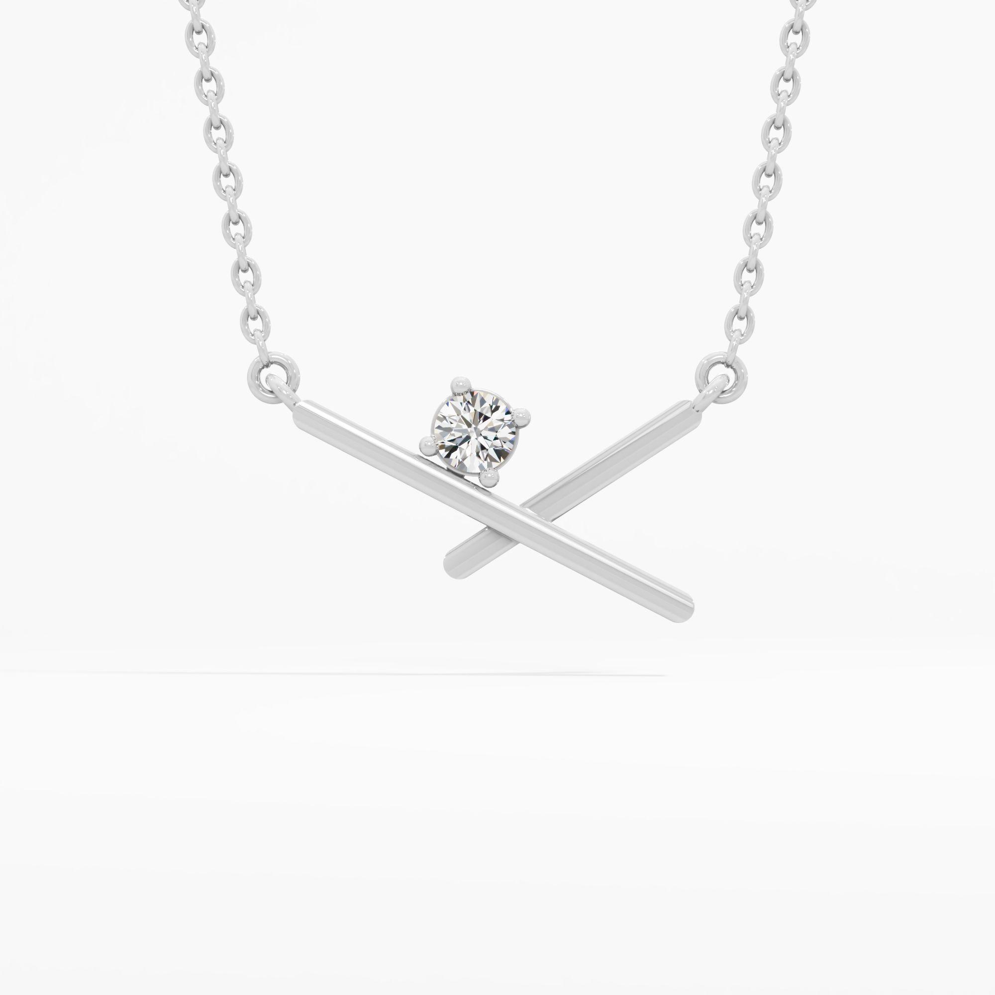 Modern 'X' Motif Solitaire Pendant