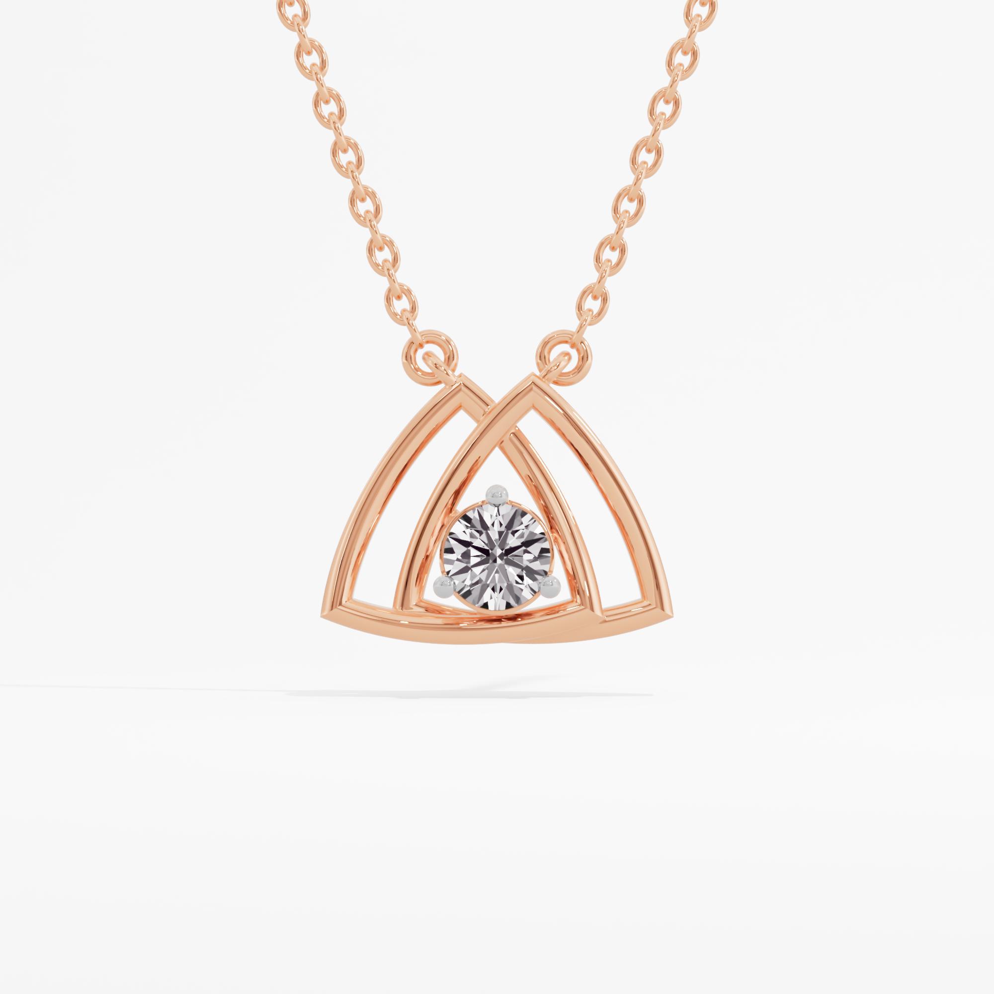 Twin Trianglow Solitaire Chain Necklace