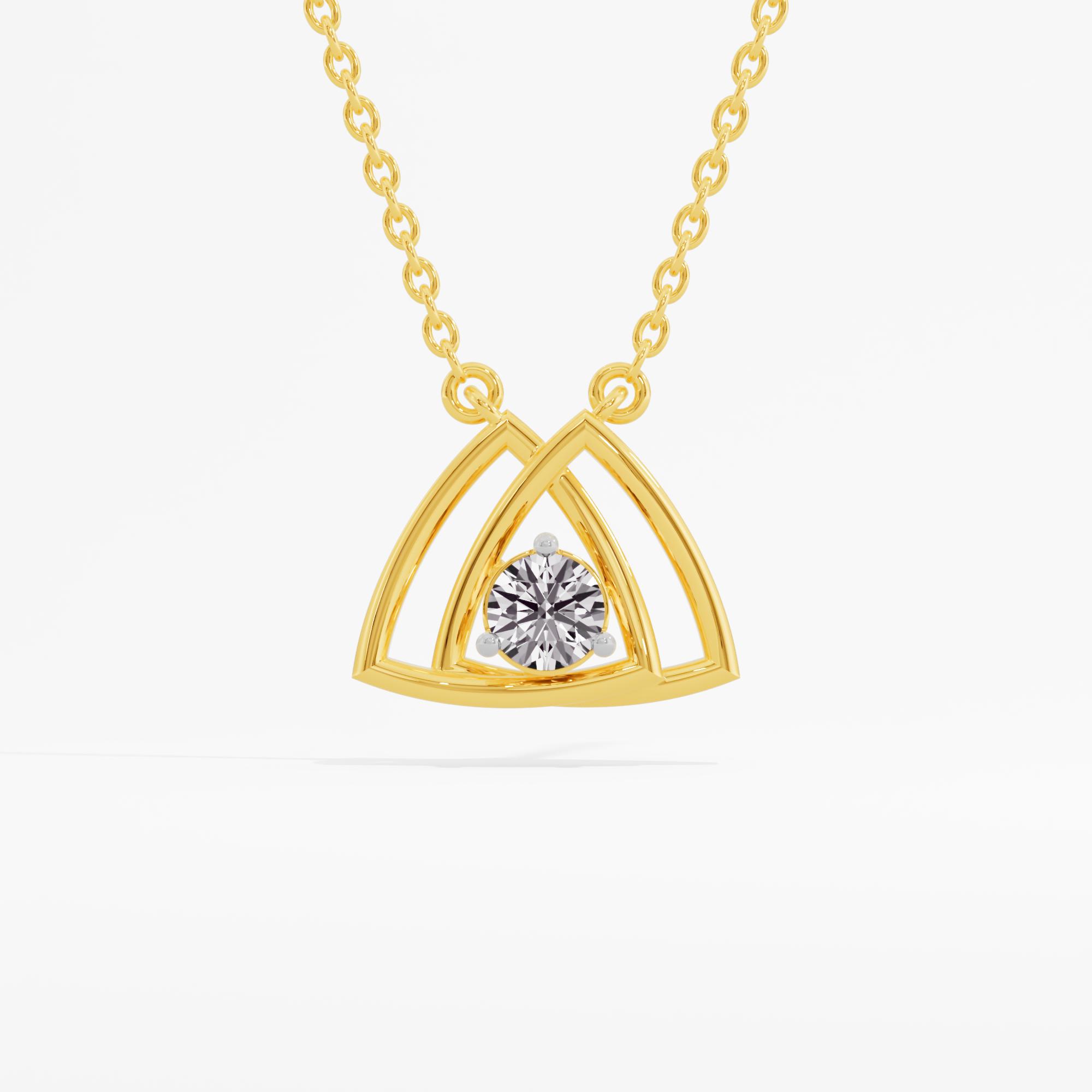 Twin Trianglow Solitaire Chain Necklace