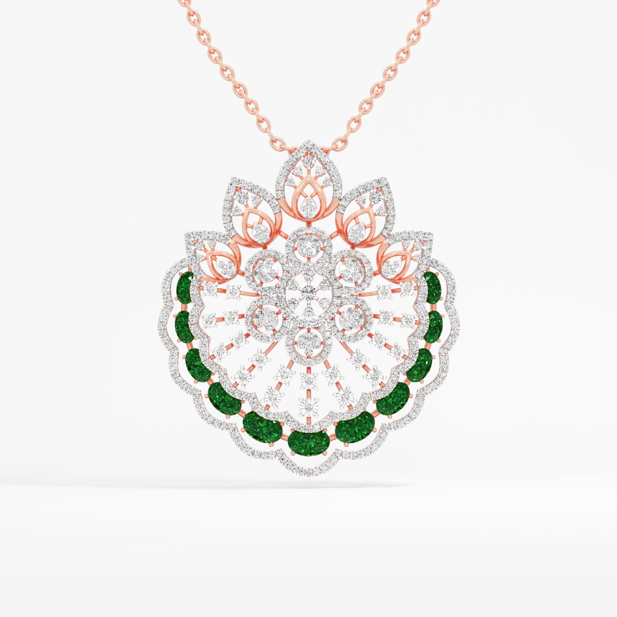 Verdant Rosette Diamond Pendant