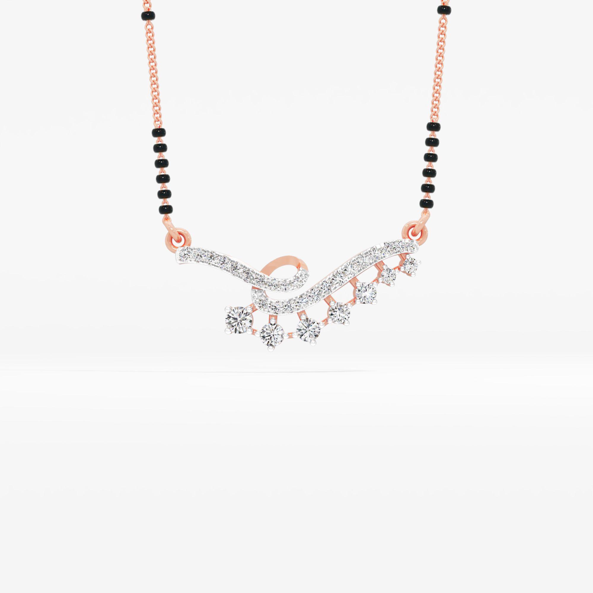 Wave Fringe Mangalsutra Pendant