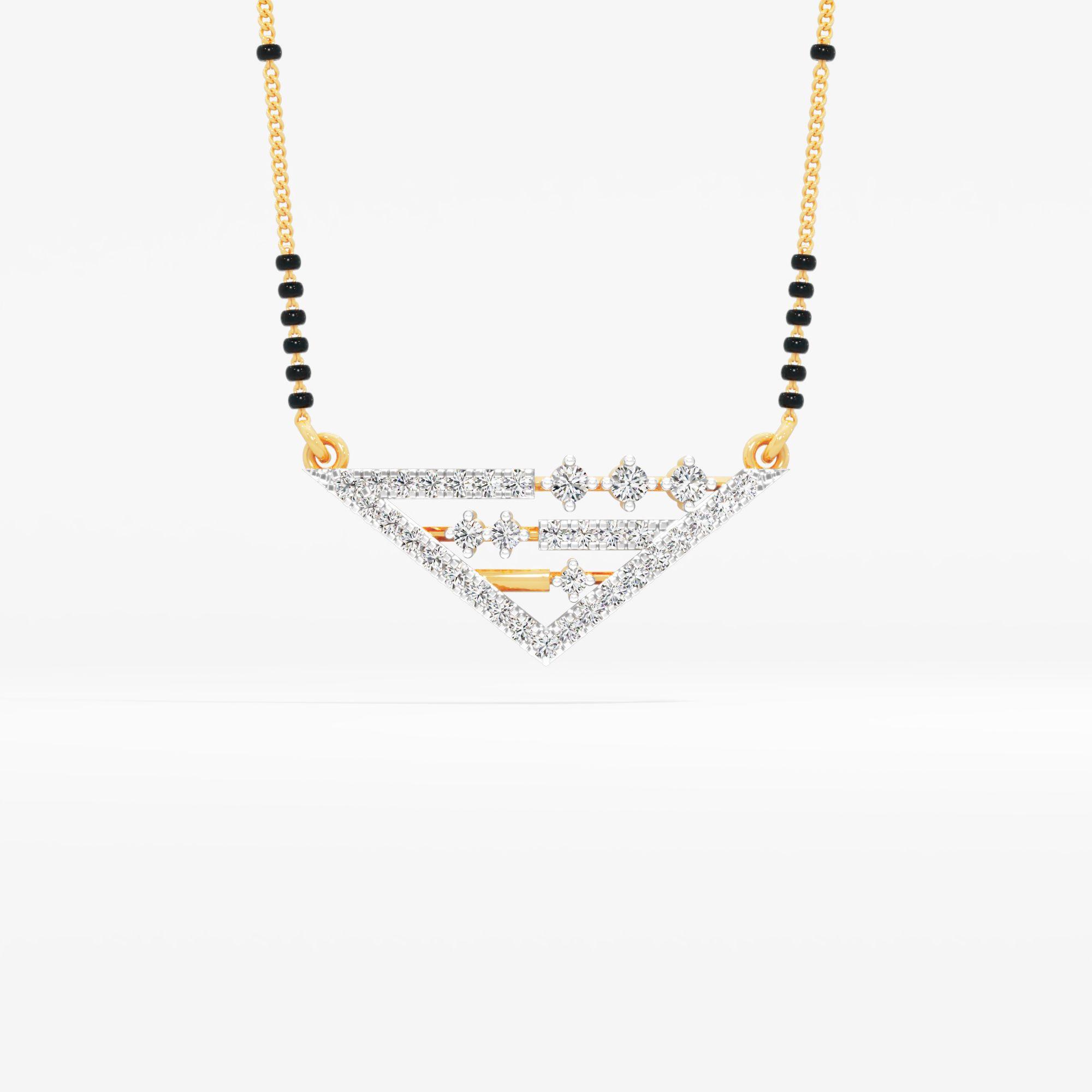 Geometric Triangle Diamond Pendant