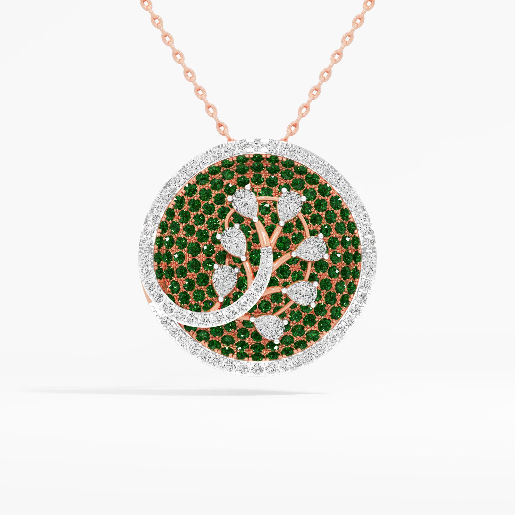 Glowing Vine Diamond Pendant