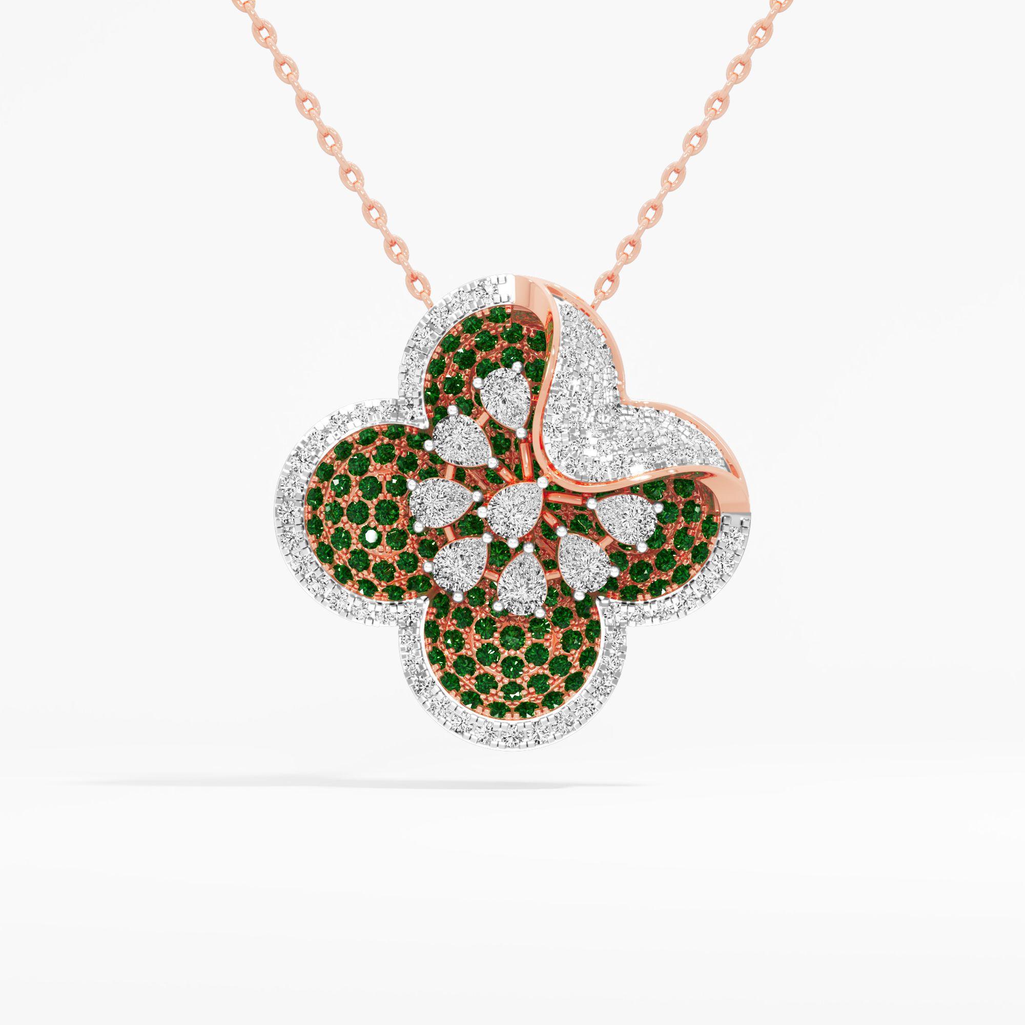 Clover Petal Diamond Pendant