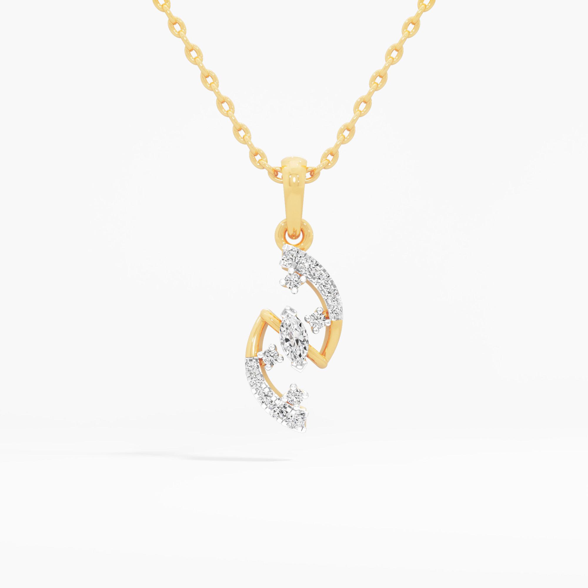 Serpentine Marquise Diamond Pendant