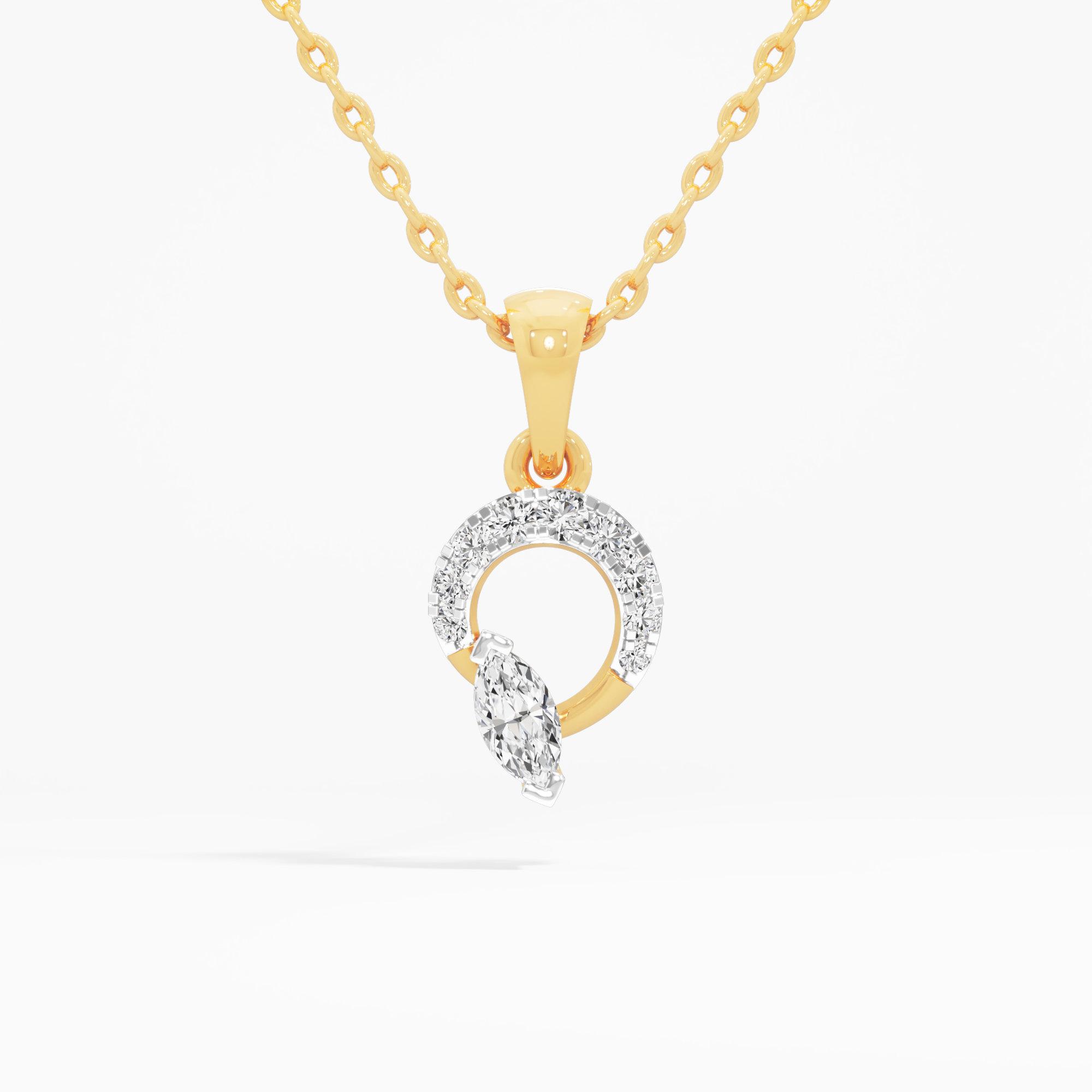 Crescent Marquise Diamond Pendant