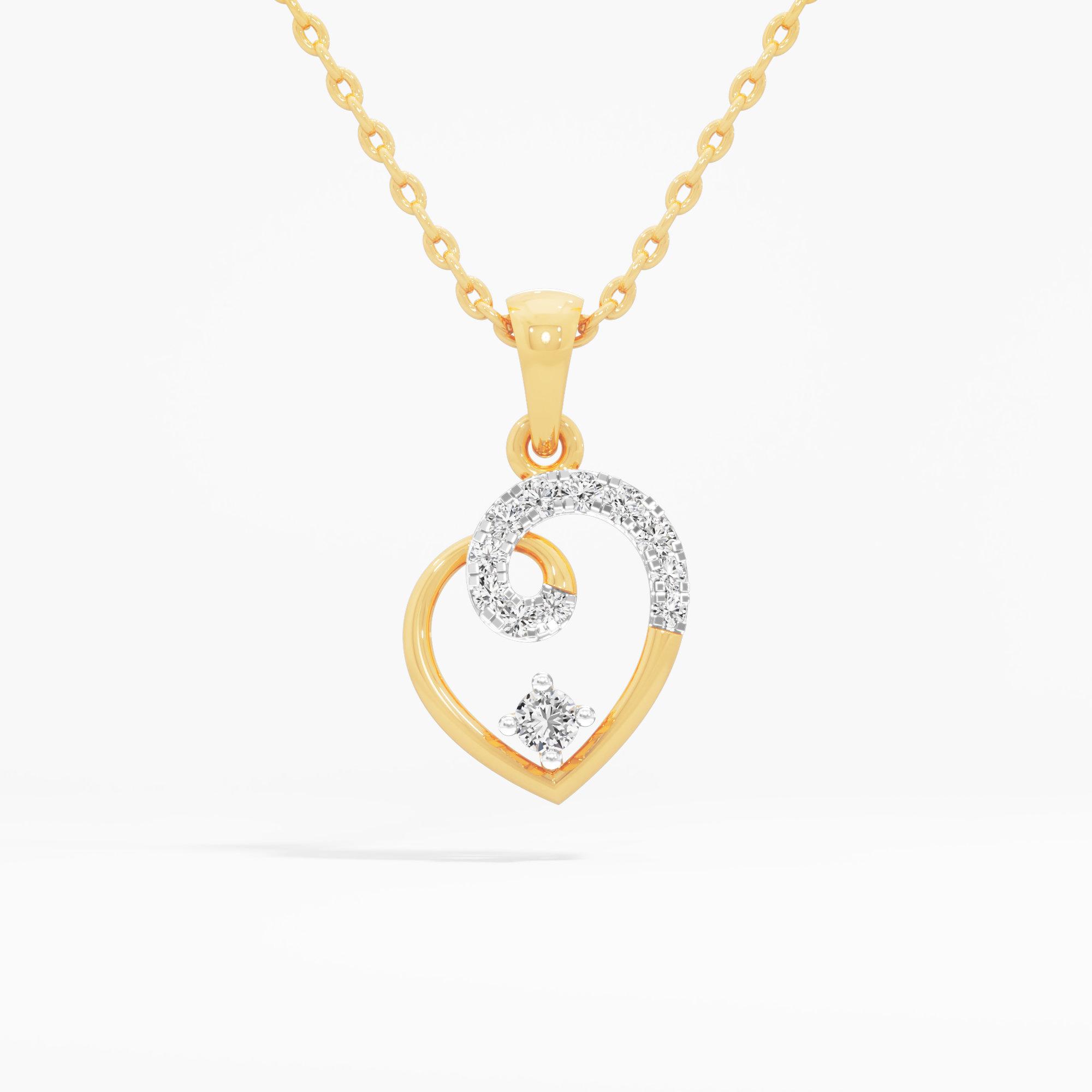 Spiral Heart Diamond Pendant