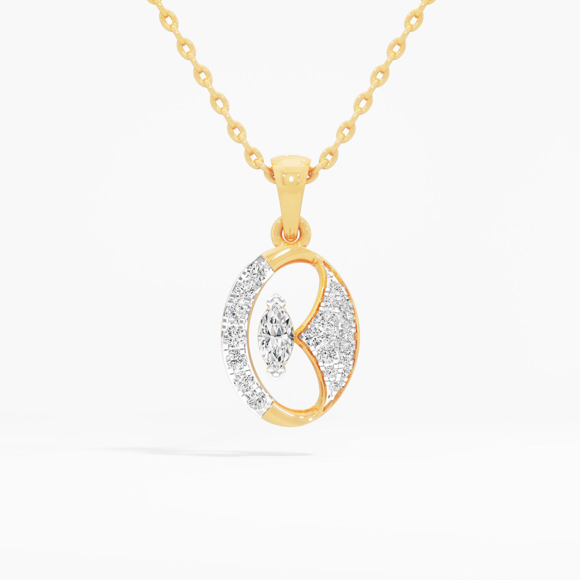 Marquise Halo Diamond Pendant