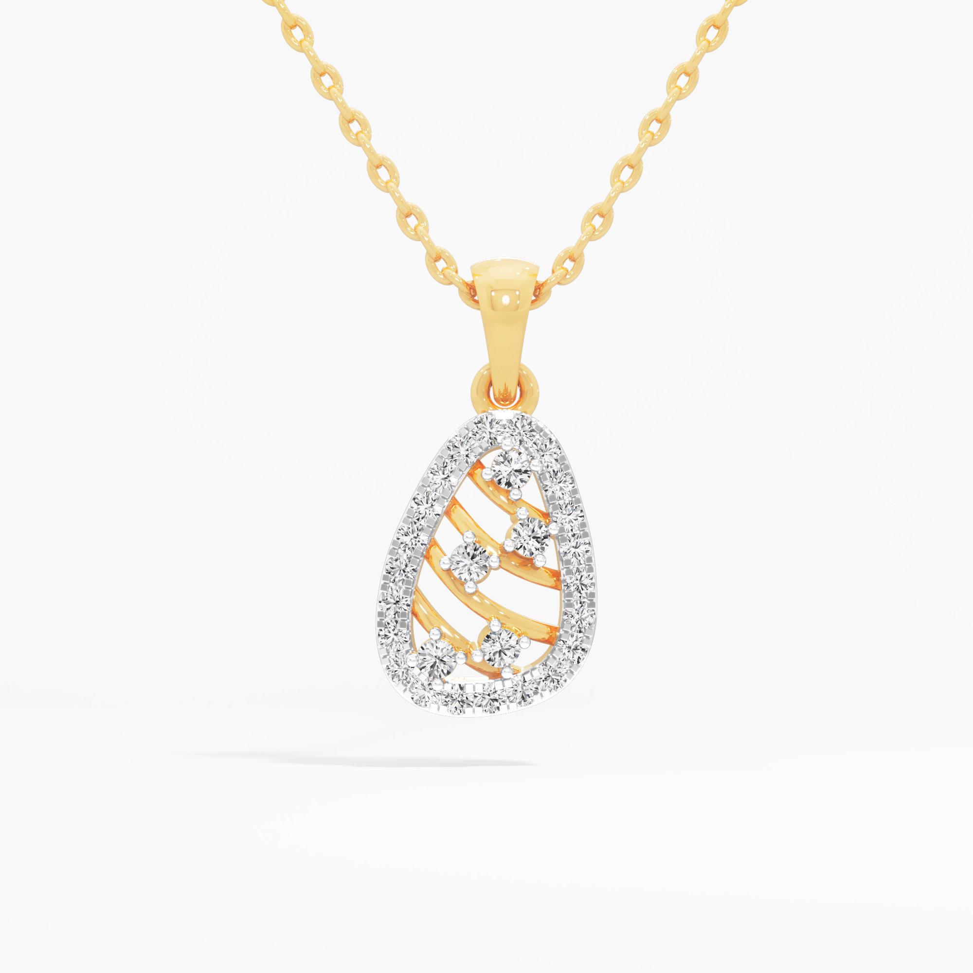Teardrop Weave Diamond Pendant