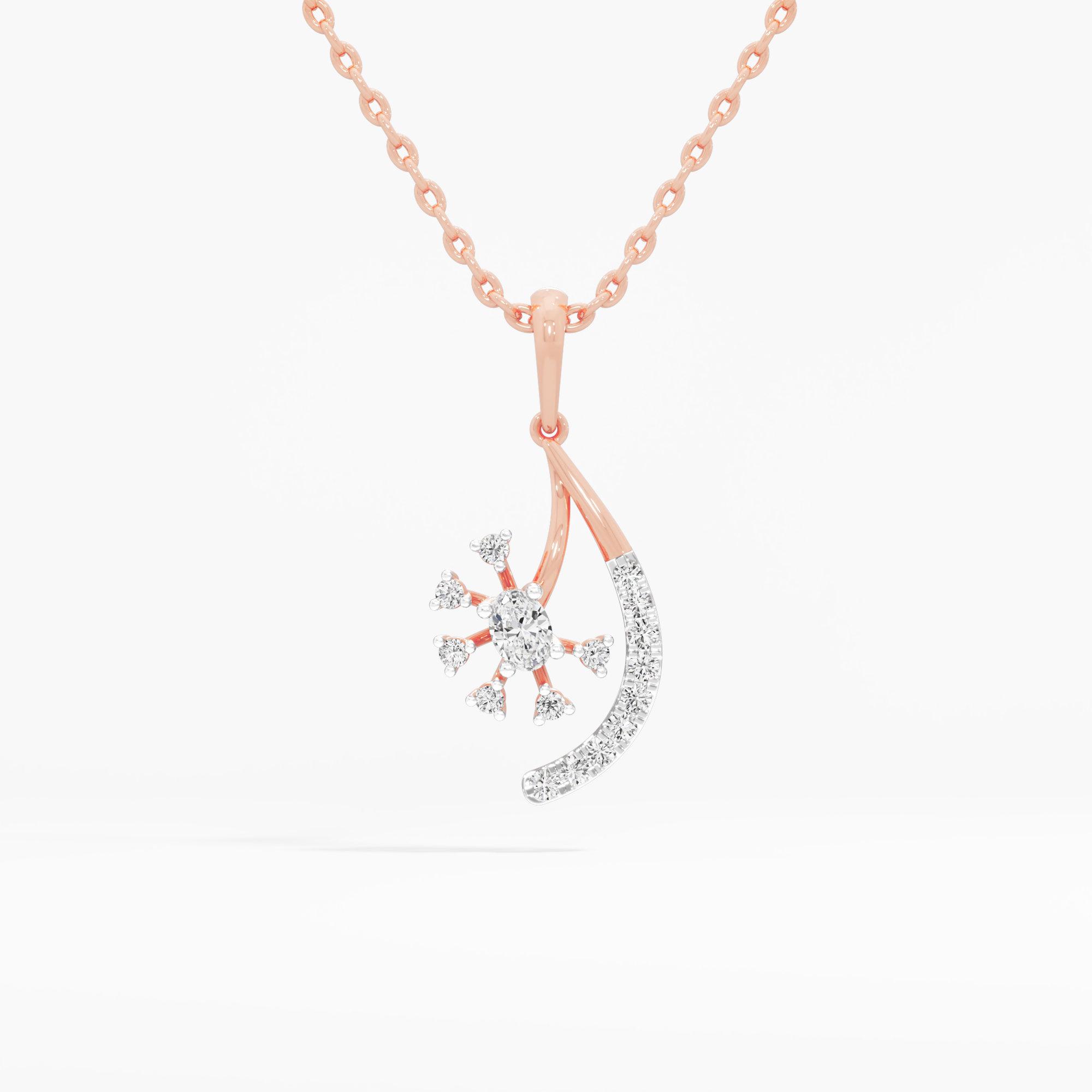 Twinkling Bloom Diamond Pendant | Pendant Only (Chain Sold Separately) in 9KT Rose Gold (Diamond Quality: EF-VVS VS)