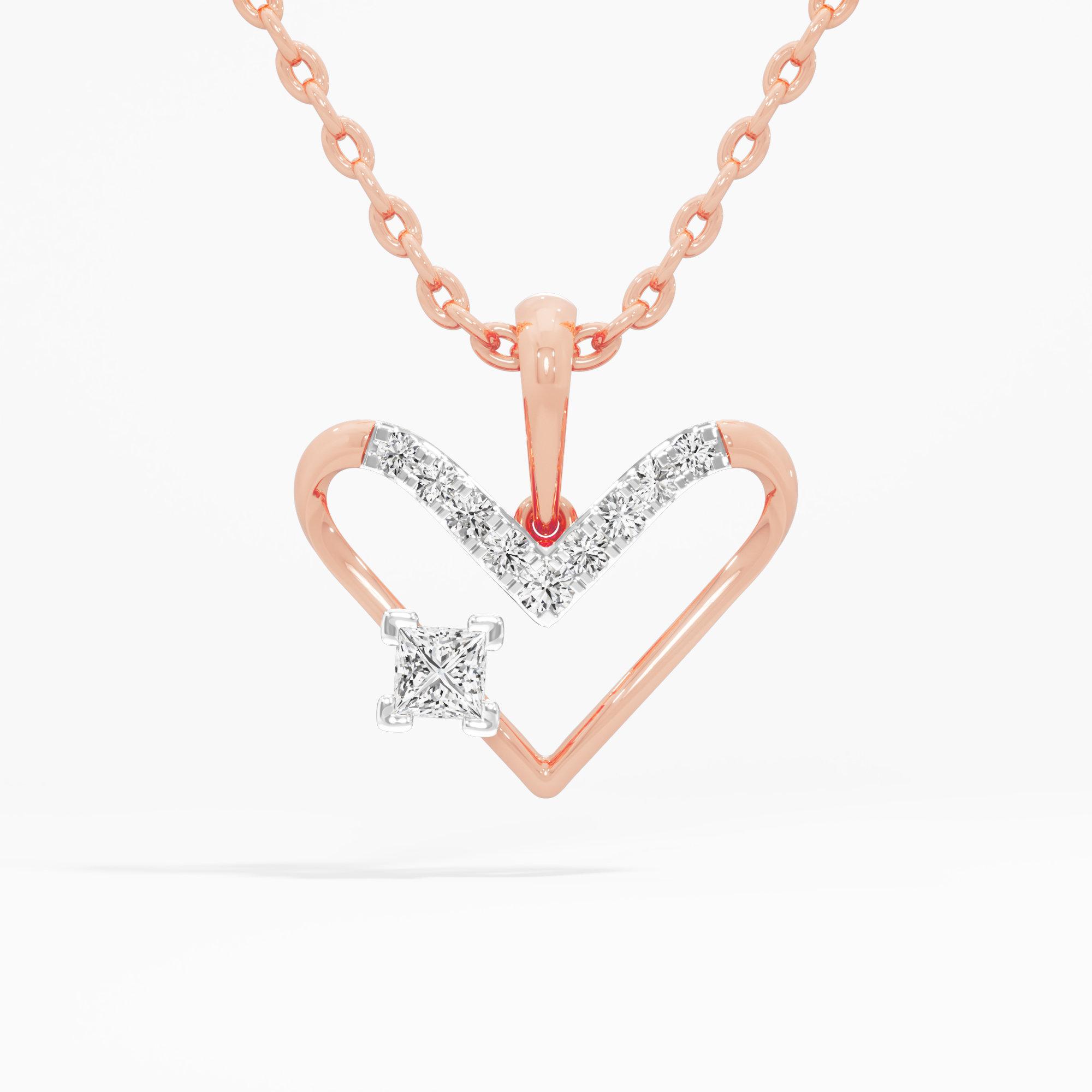 Sparkling Embrace Charms Pendants | Chain Available Separately in 9KT Rose Gold (Diamond Quality: FG-VVS VS)