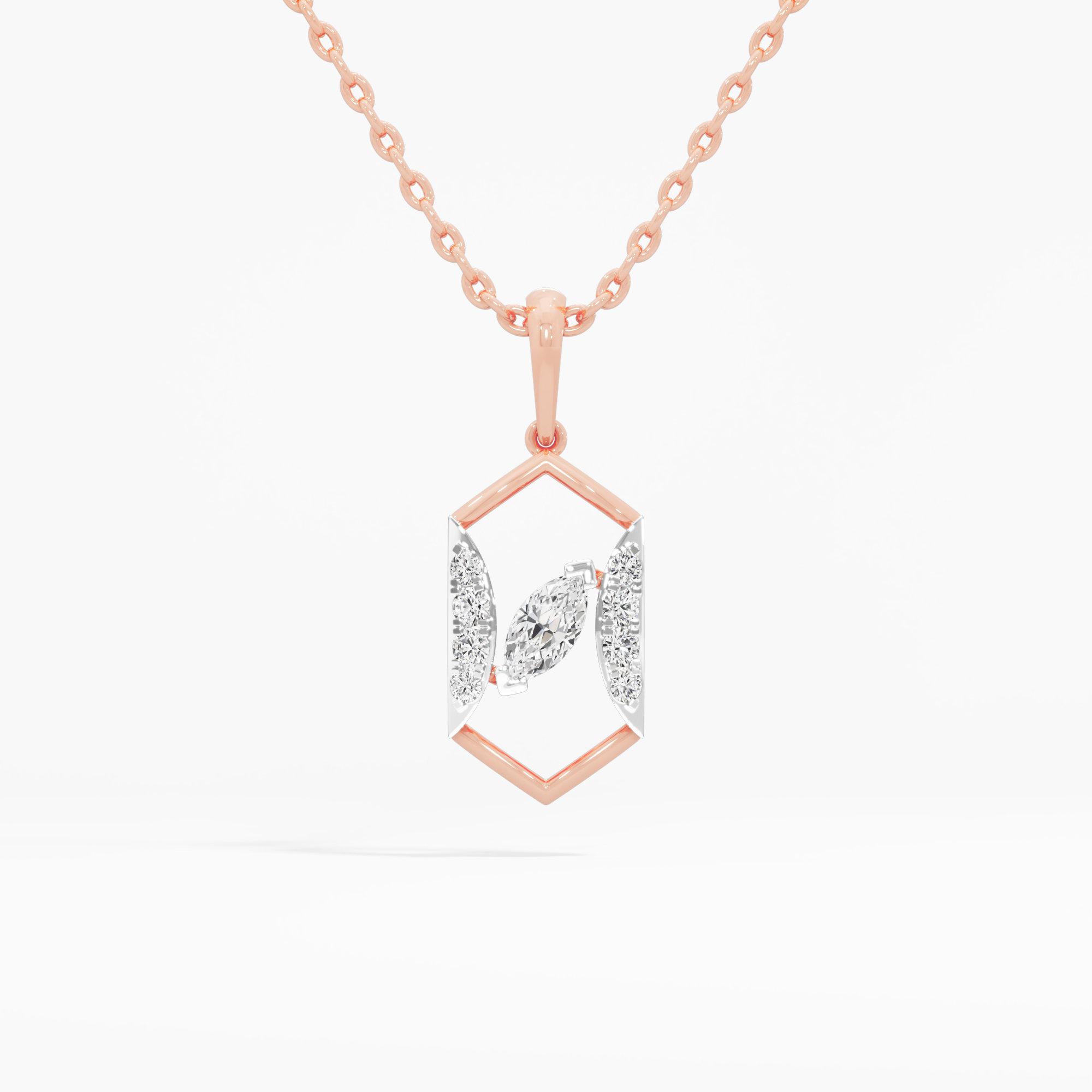 Abstract Bloom Diamond Pendant | Pendant Only (Chain Sold Separately) in 9KT Rose Gold (Diamond Quality: EF-VVS VS)