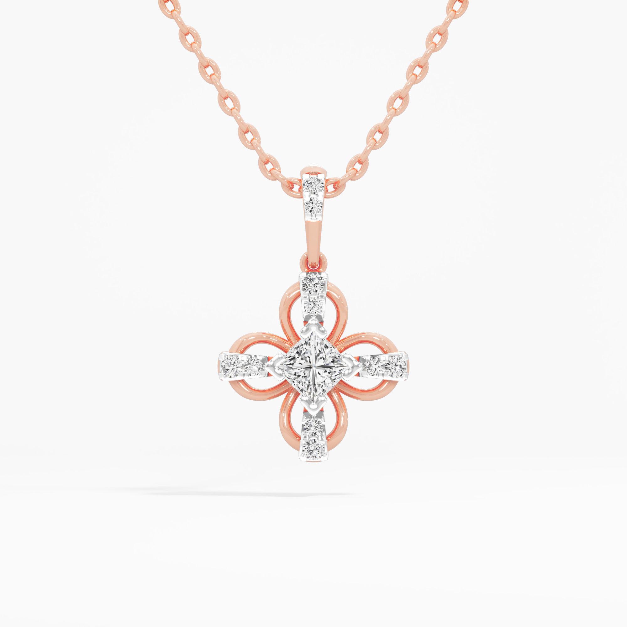 Enchanted Clover Diamond Pendant | Pendant Only (Chain Sold Separately) in 9KT Rose Gold (Diamond Quality: EF-VVS VS)