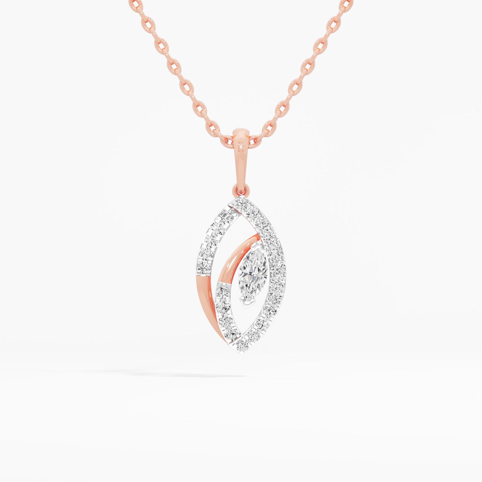 Marquise Dream Diamond Pendant | Pendant Only (Chain Sold Separately) in 9KT Rose Gold (Diamond Quality: EF-VVS VS)
