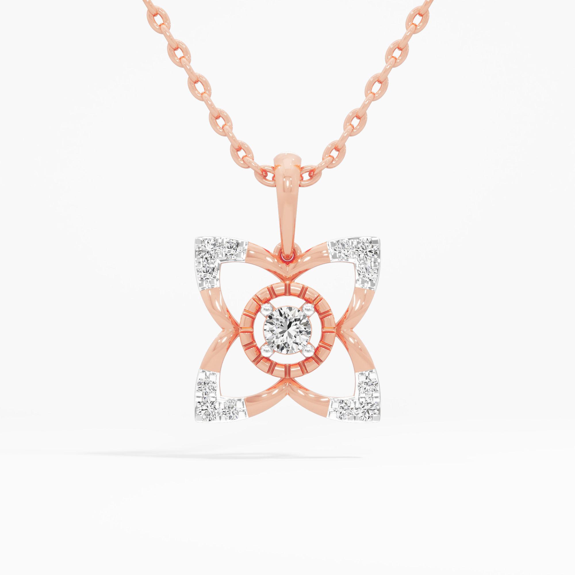 Divine Star Diamond Pendant | Pendant Only in 9KT Rose Gold (Diamond Quality: EF-VVS VS)