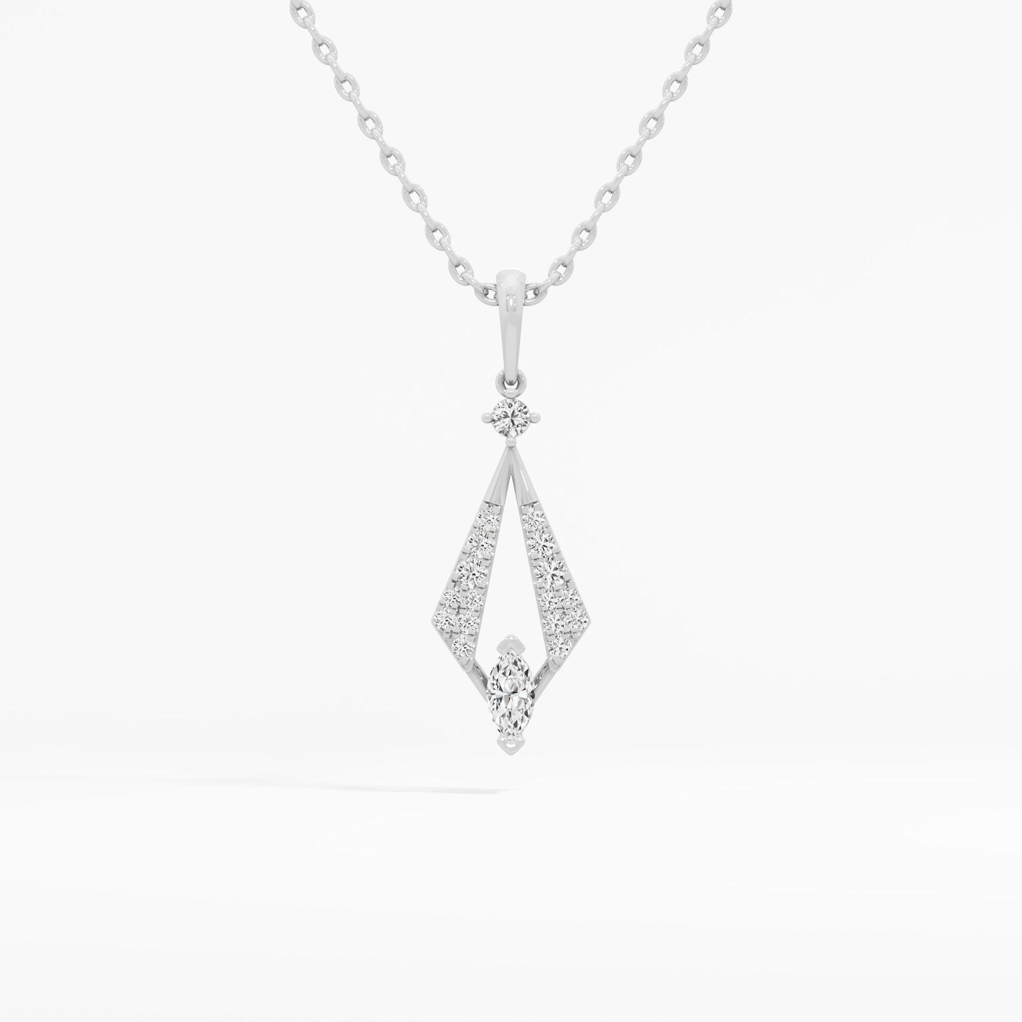 Glimmering Rhombus Drops Pendants | Pendant Only in 9KT White Gold (Diamond Quality: FG-VVS VS)