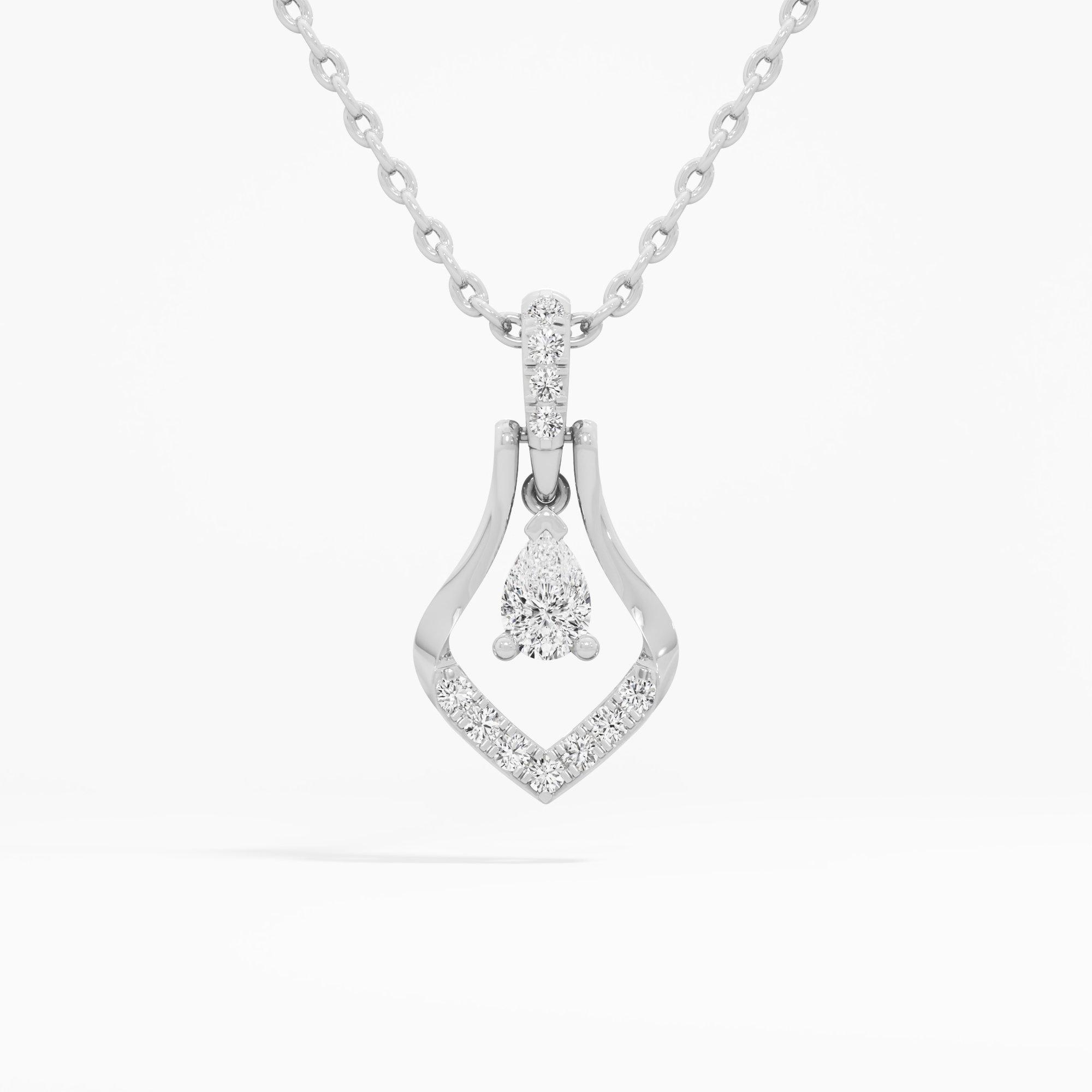 Fluid Radiance Drops Pendants | Pendant Only in 9KT White Gold (Diamond Quality: FG-VVS VS)