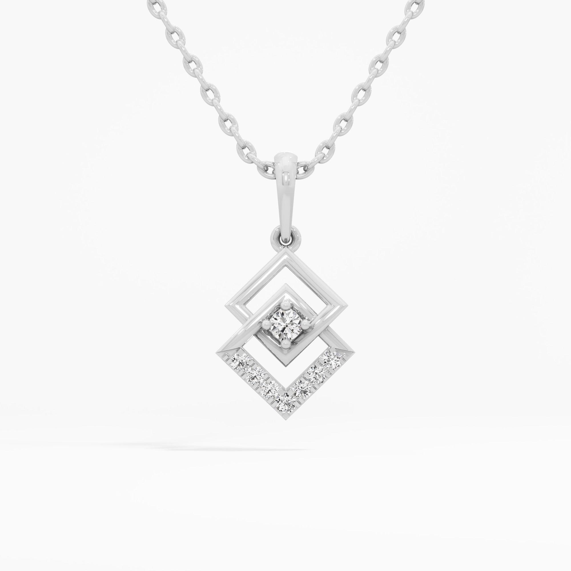 Geometric Glow Drops Pendants | Pendant Only (Chain Sold Separately) in 9KT White Gold (Diamond Quality: EF-VVS VS)