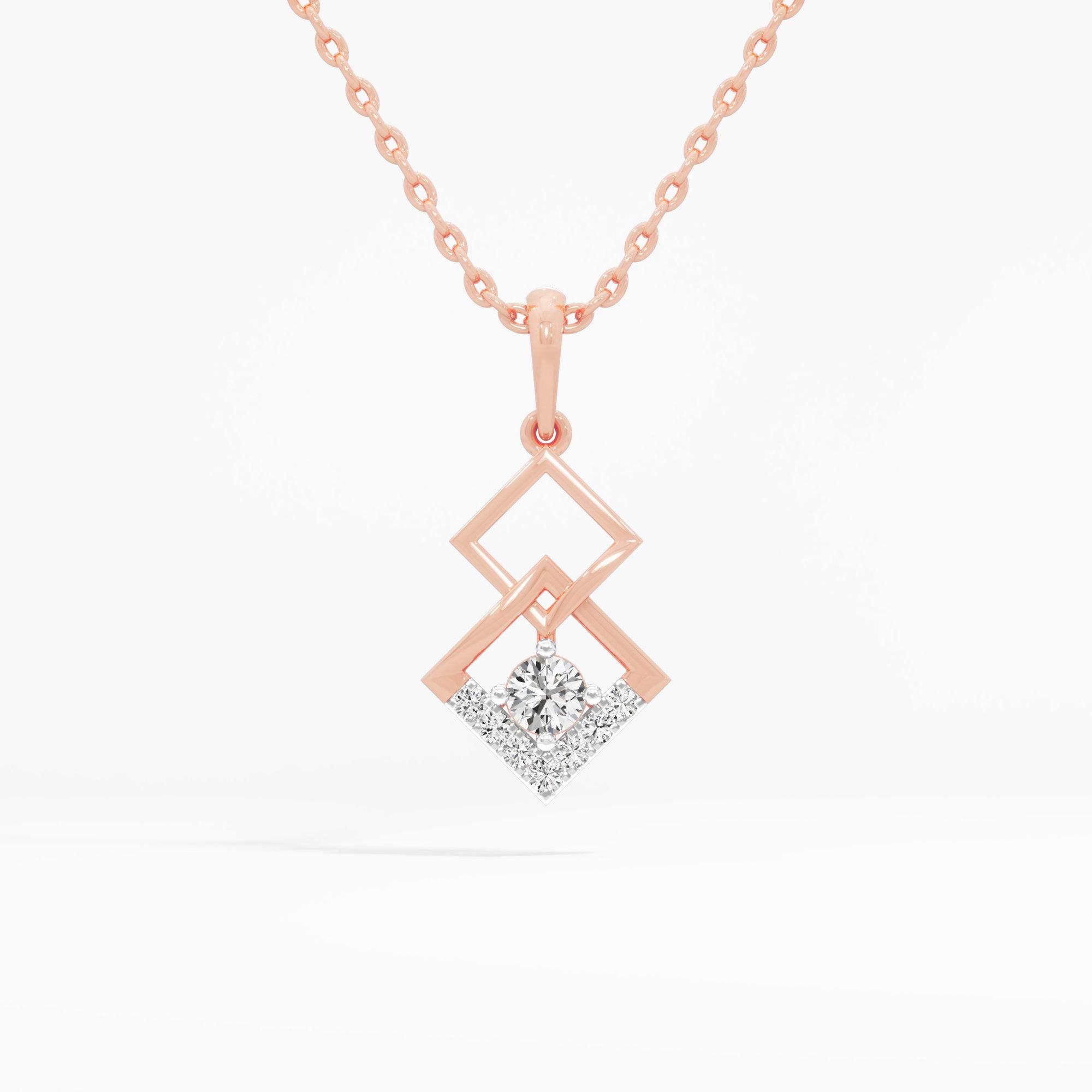 Interlaced Spark Charms Pendants | Individual Pendant in 9KT Rose Gold (Diamond Quality: EF-VVS VS)