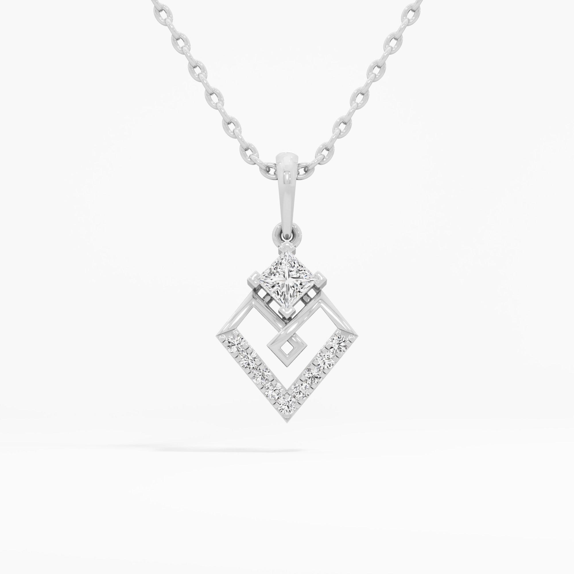 Gilded Interlock Charms Pendants | Chain Available Separately in 9KT White Gold (Diamond Quality: FG-VVS VS)