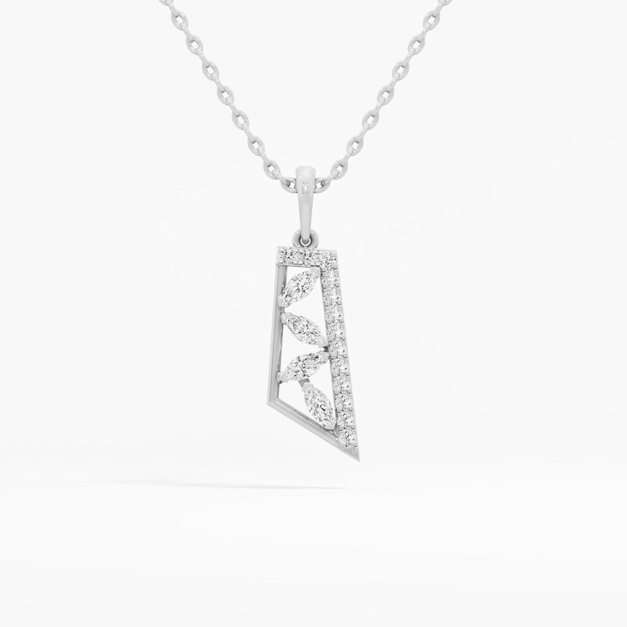 Tapered Radiance Charms Pendants | Individual Pendant in 9KT White Gold (Diamond Quality: FG-VVS VS)