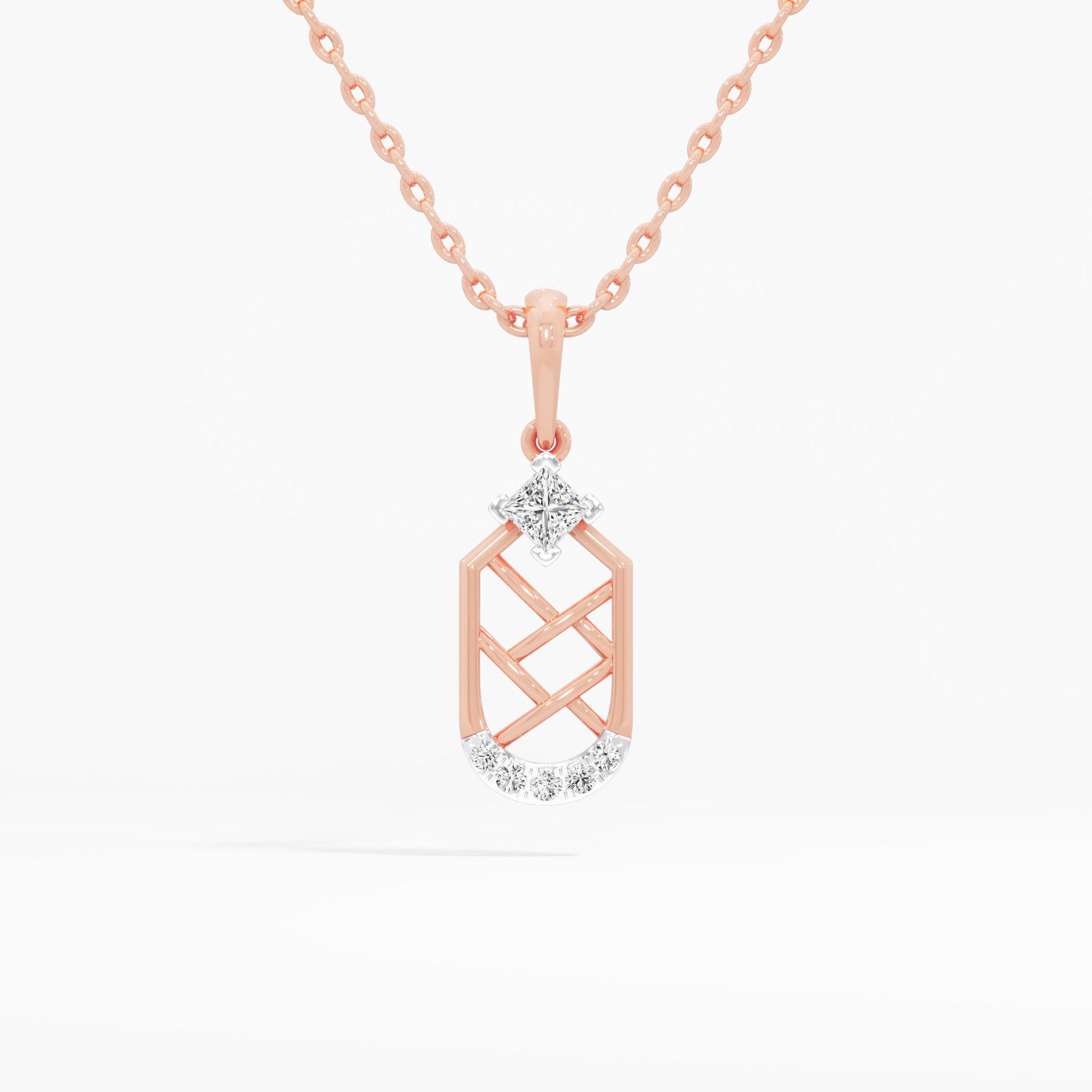 Interlaced Sparkle Charms Pendants | Individual Pendant in 9KT Rose Gold (Diamond Quality: FG-VVS VS)