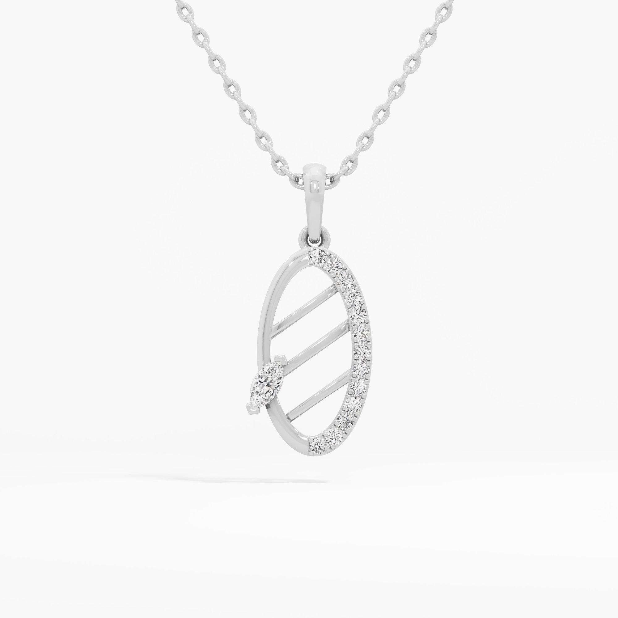 Glimmering Quill Charms Pendants | Pendant Only in 9KT White Gold (Diamond Quality: FG-VVS VS)
