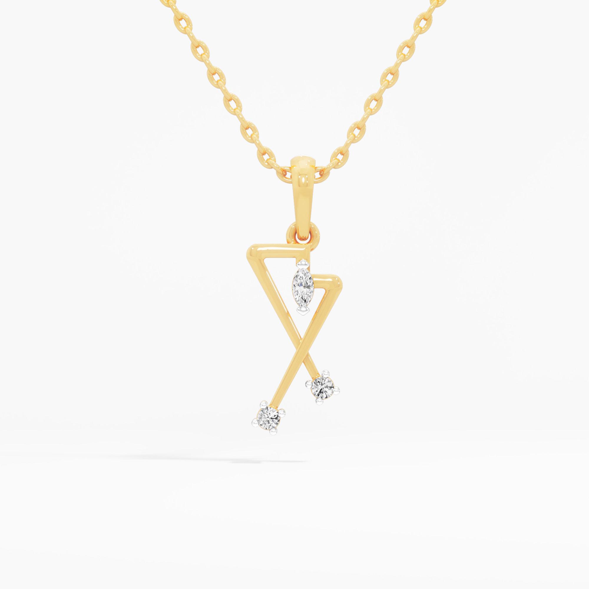 Radiant Apex Charms Pendants | Chain Available Separately in 9KT Yellow Gold (Diamond Quality: FG-VVS VS)