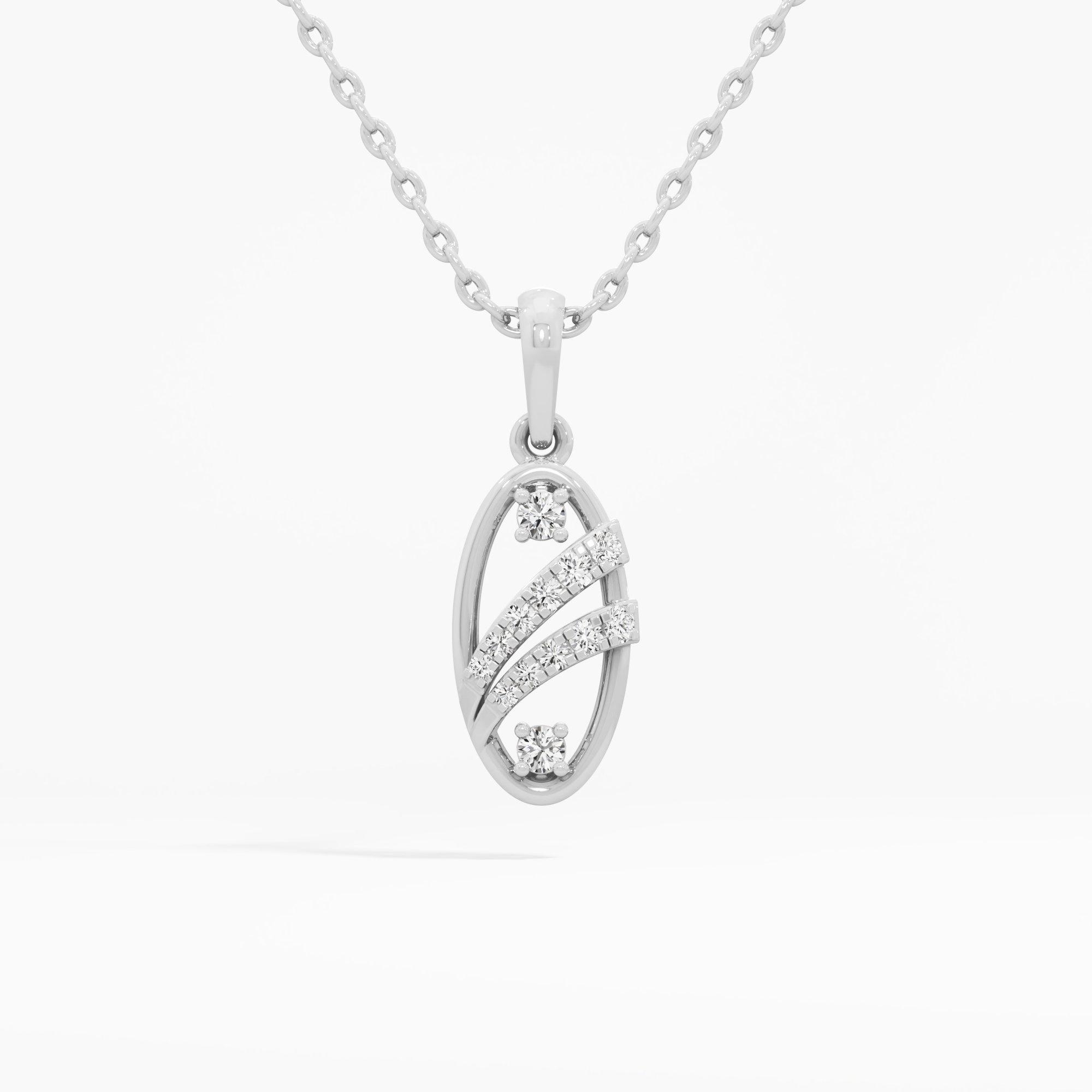 Flowing Sparkle Contemporary Pendants | Pendant Only (Chain Sold Separately) in 9KT White Gold (Diamond Quality: FG-VVS VS)